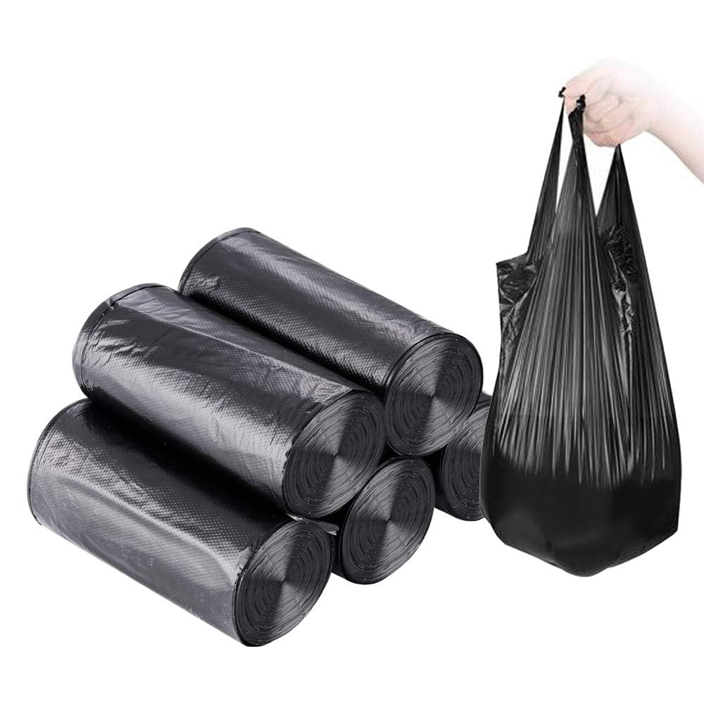 Small Trash Bags 4 Gallon - 5 Rolls (100 Count) 18x24 Inches Kitchen Bathroom Bedroom Office Garbage Bags for Waste Disposal & Daily Cleaning