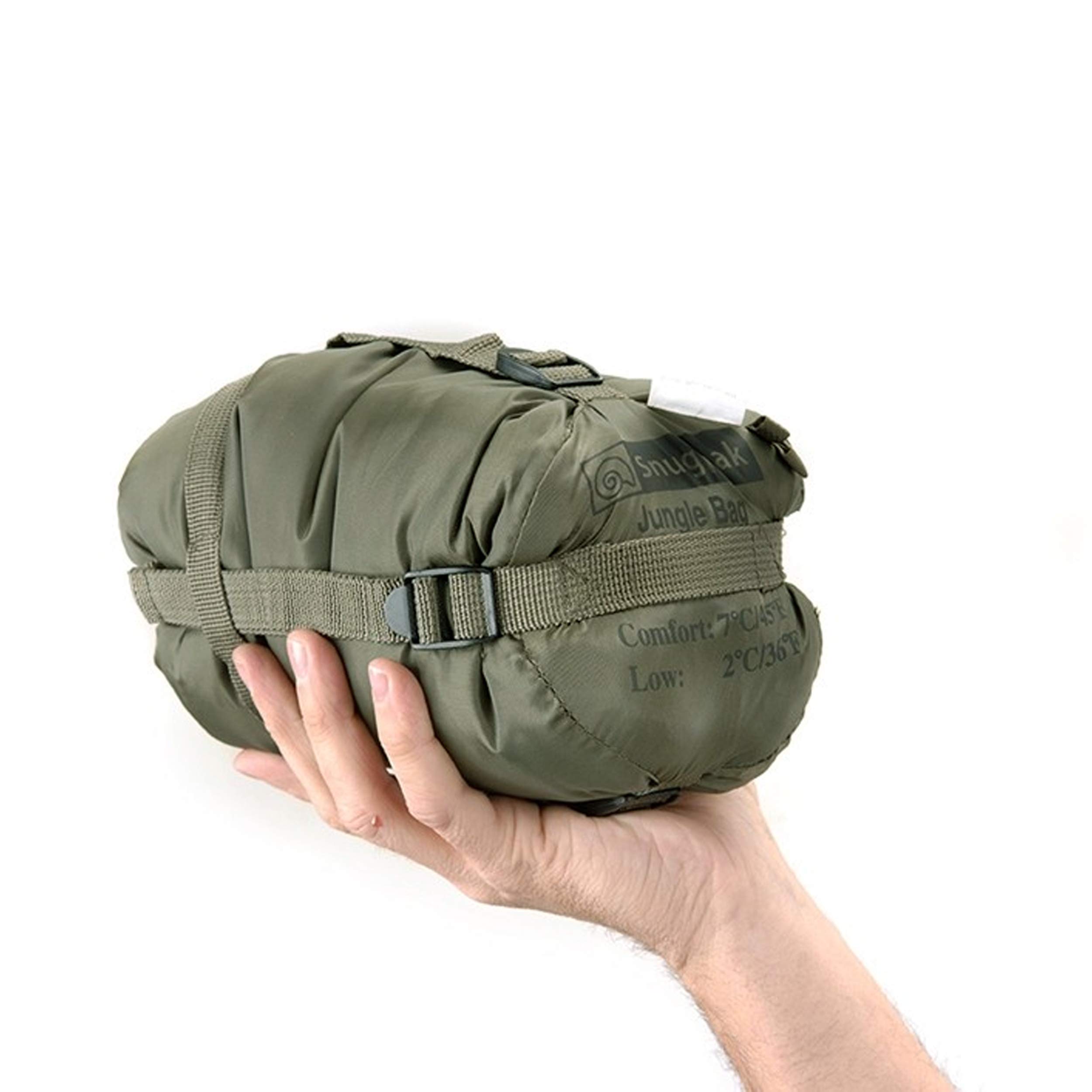 Snugpak Jungle Right Hand Zip Sleeping Bag - Lightweight & Waterproof for Camping, Hiking, Backpacking - Olive Green Outdoor Gear