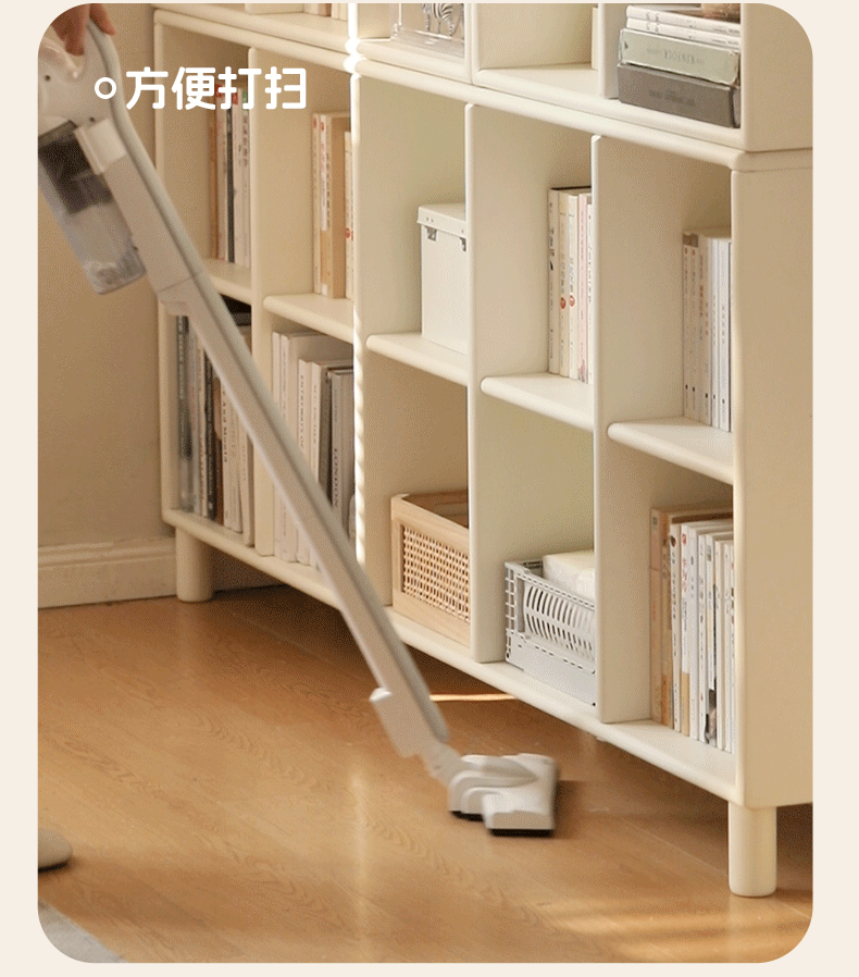 Poplar Solid Wood Bookcase - Free Combination Cream Style Bookshelf for Living Room, Bedroom & Office Storage