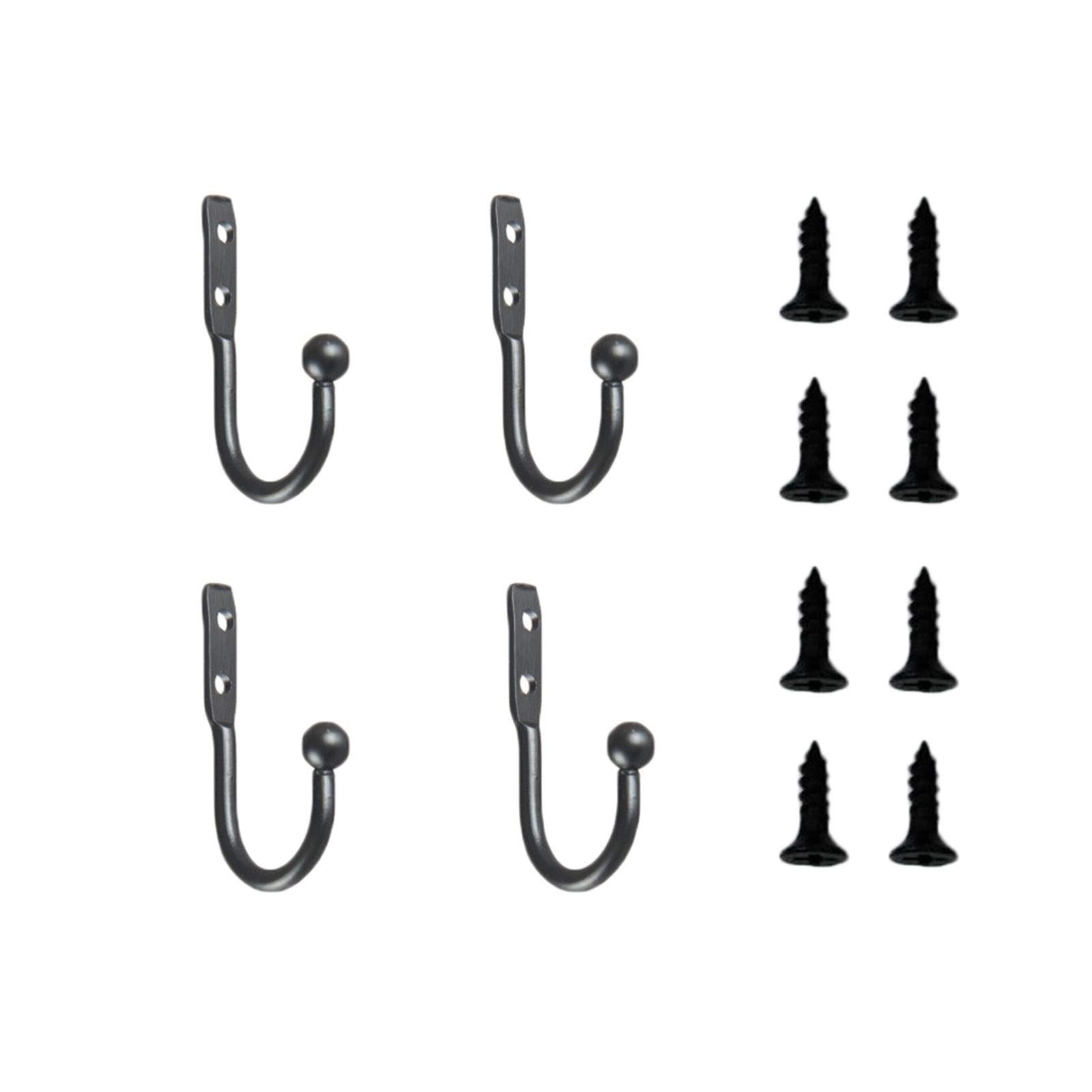 12-Pack Mini Wall Hooks - Small Decorative Metal Alloy Hangers for Doors & Walls (4 Hooks + 8 Screws Included) - Perfect for Hanging Keys, Towels, Hats & Home Organization