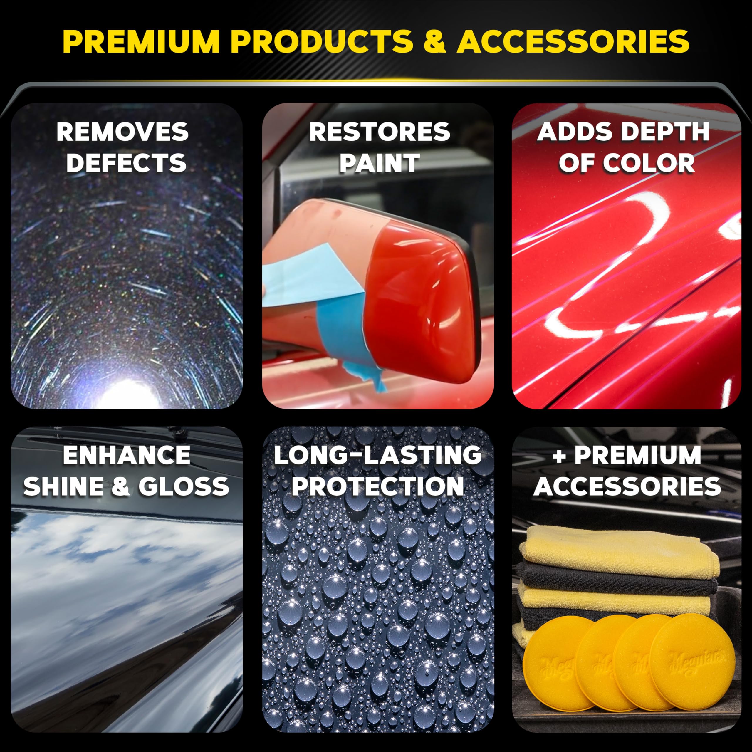 Meguiar's Ultimate 3 Step Paint Care Kit - Car Wax, Polish & Protectant for Auto Detailing & Shine - Perfect for Car Wash, Show Preparation & Vehicle Maintenance