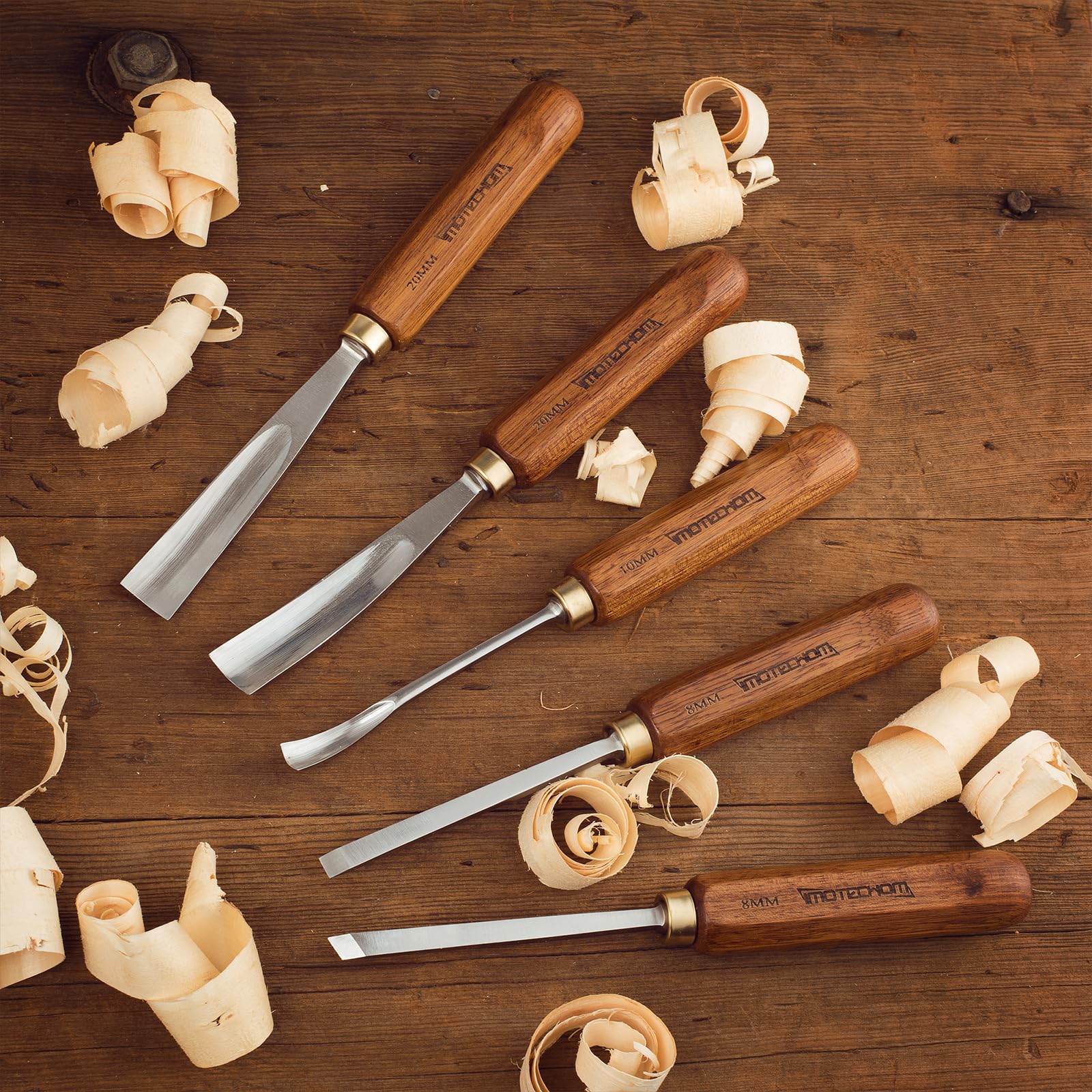 12-Piece Wood Carving Chisel Set with Wooden Box - Premium CR-V 60 Steel Blades for Woodworking, DIY Projects & Home Improvement - Perfect for Carving, Sculpting & Fine Wood Detailing