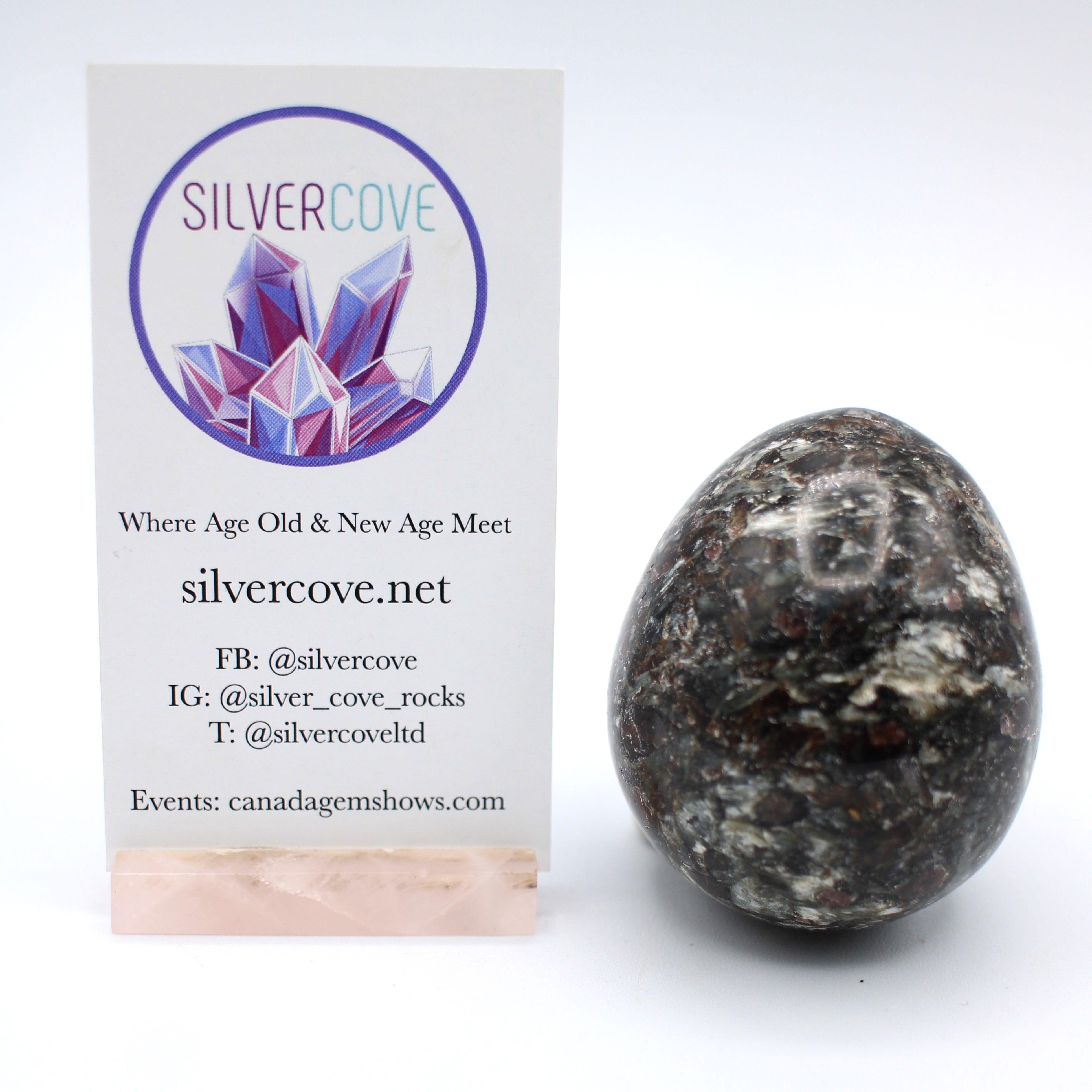 Natural Canadian Staurolite Garnet Mica Schist Egg - Healing Crystal for Meditation, Reiki & Spiritual Growth - Perfect for Home Decor & Gift Giving