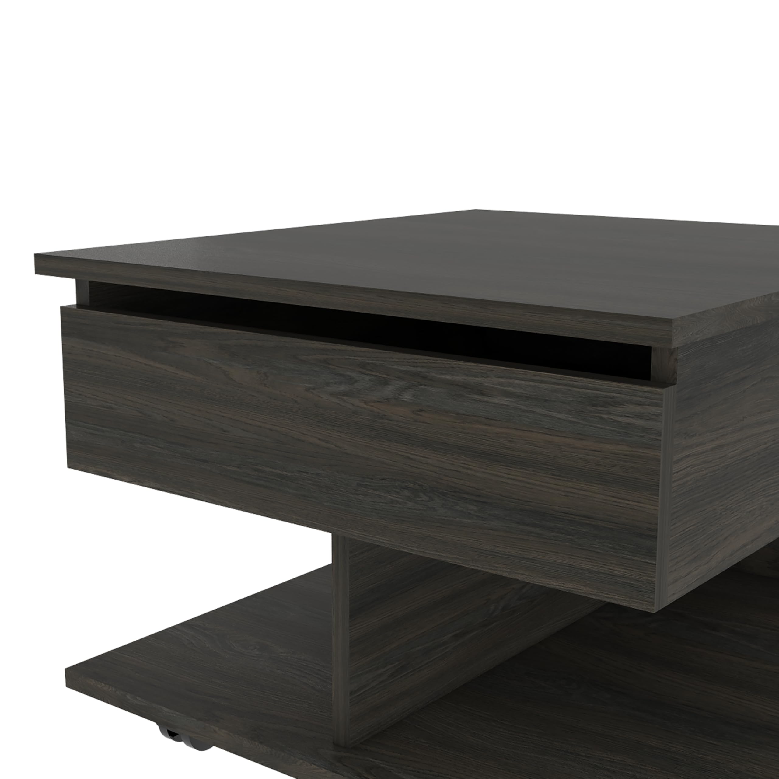 Babel Lift Top Coffee Table with Casters & Storage Shelf - Carbon Espresso Finish - Modern Living Room Furniture for Small Spaces, Home Office & Studio Apartments