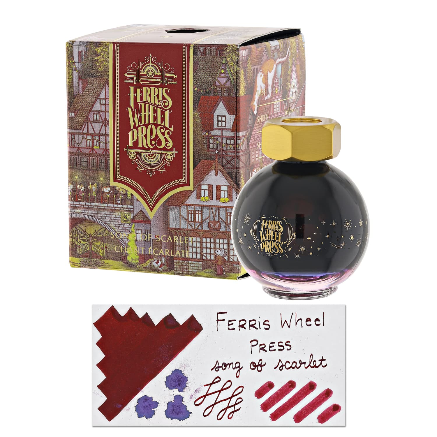 Ferris Wheel Press Song of Scarlet Bottled Ink - 20mL Fountain Pen Ink for Calligraphy, Journaling & Artistic Writing - Premium Ink for Pens, Dip Pens & Art Projects