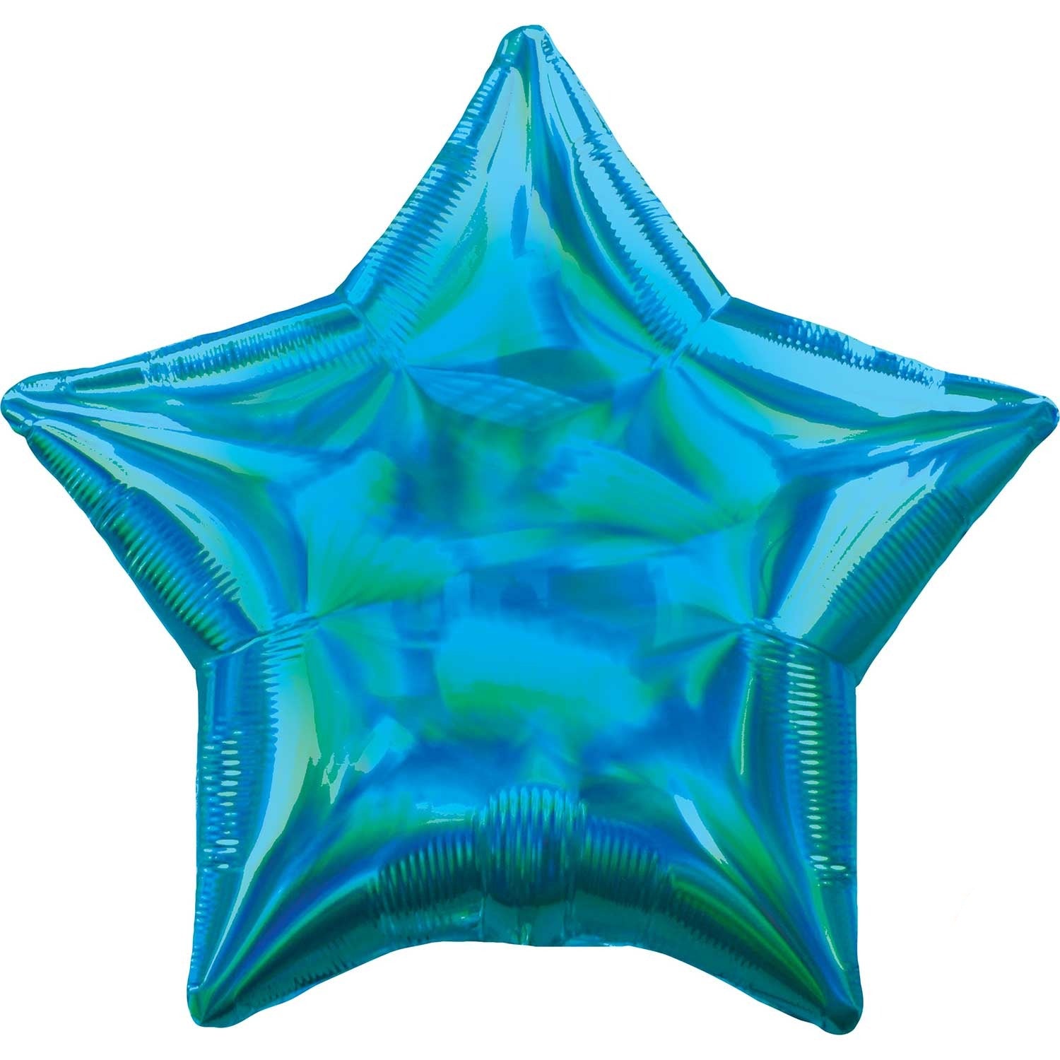 45cm Standard Holographic Iridescent Cyan Star Balloon - Perfect for Birthday Parties, Baby Showers & Wedding Decorations