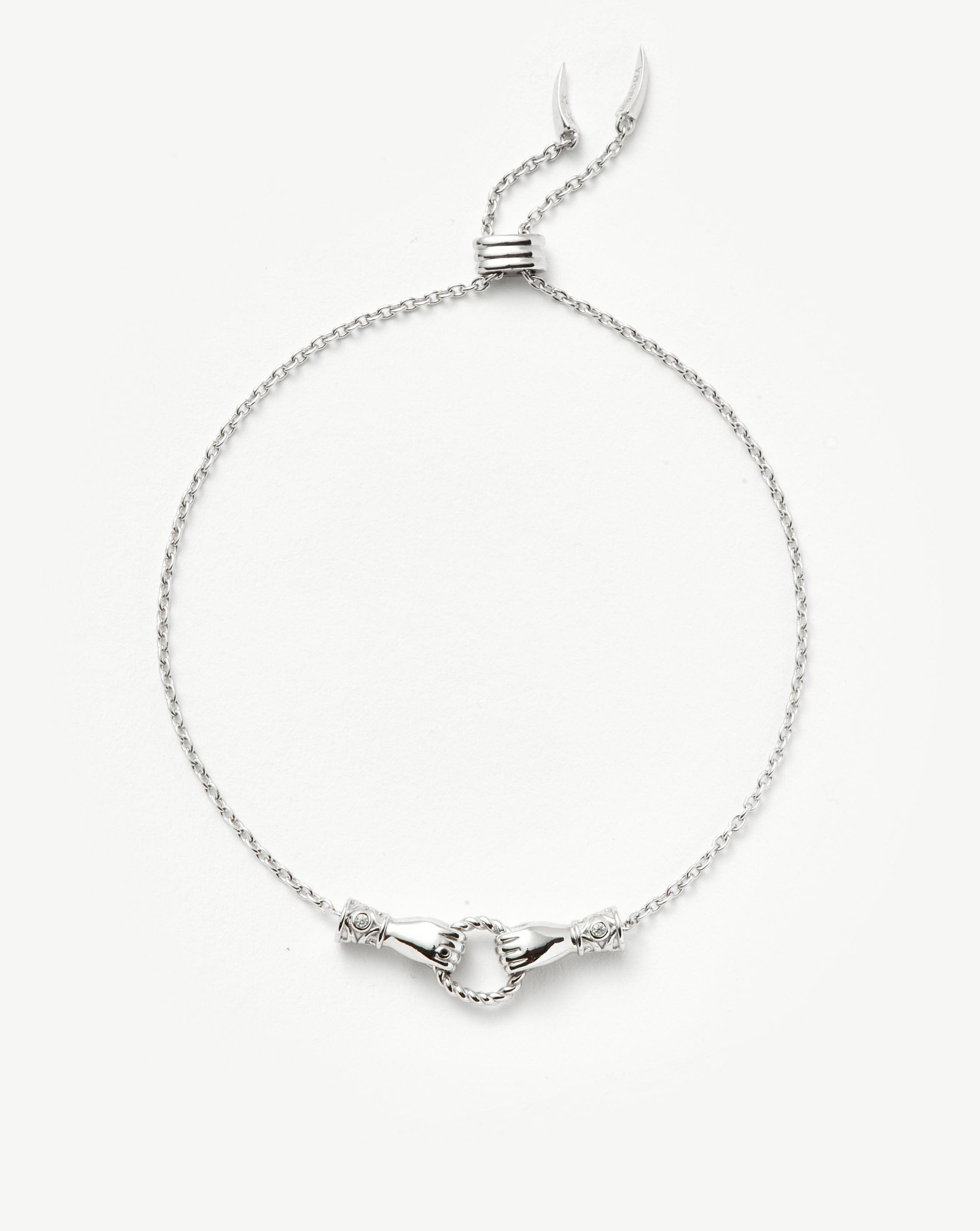 Harris Reed In Good Hands Slider Bracelet - Sterling Silver Plated, Cubic Zirconia & Black Onyx Charm Bracelet for Women | Elegant Gift for Birthday, Anniversary & Special Occasions
