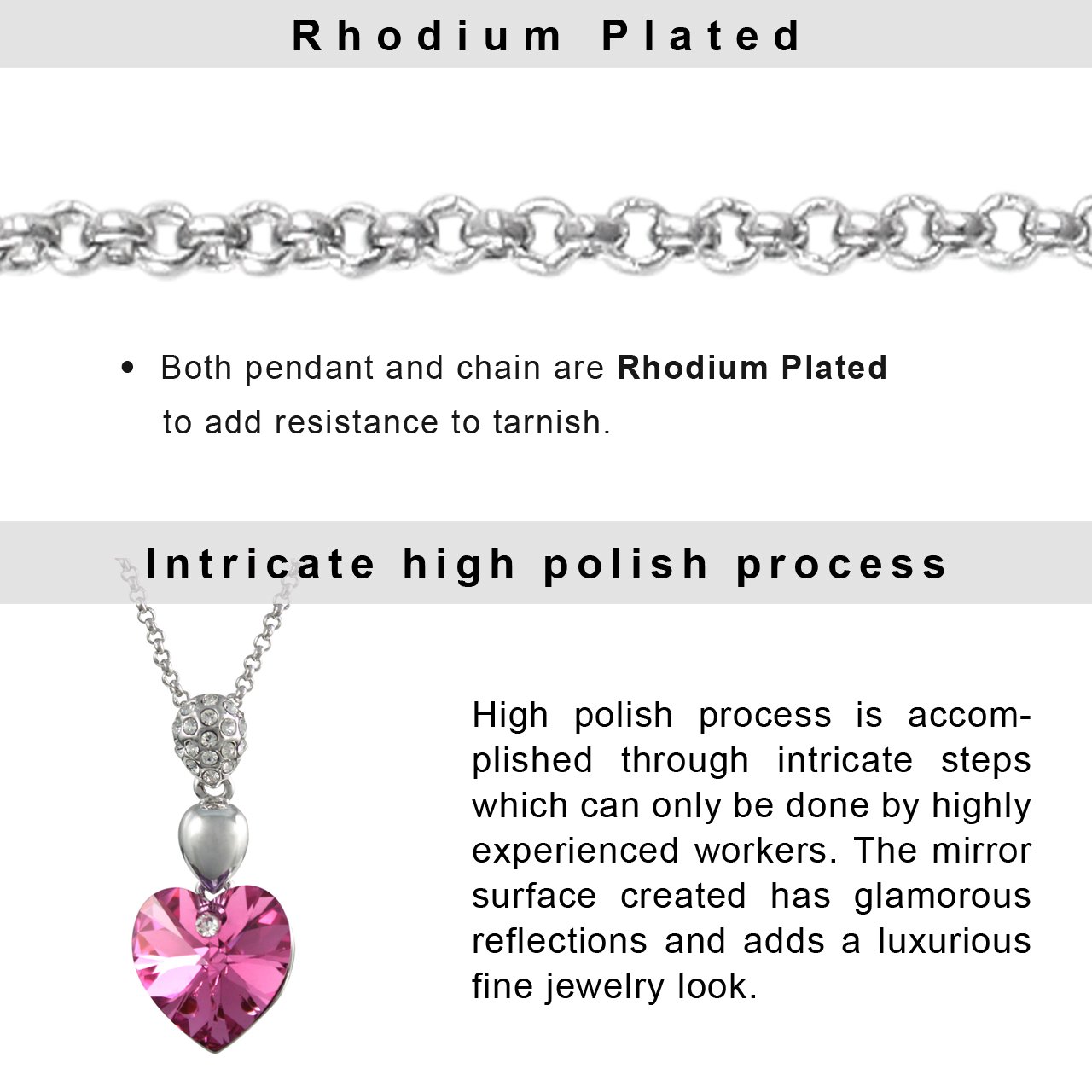 Sparkling Dahlia Heart Necklace & Earrings Set - Pink Crystal Jewelry for Party & Date