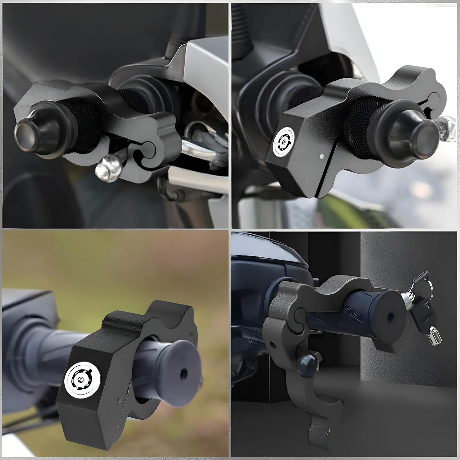 Motorcycle Locks Anti Theft - 2pcs Handlebar & Helmet Lock for Bikes, ATVs, Scooters - Secure Parking & Riding
