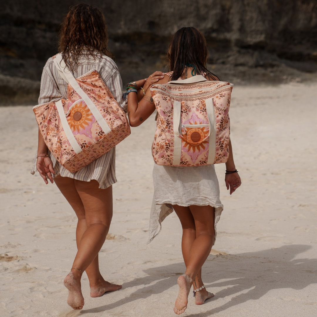 Boho Beach Bag for Women - Large Waterproof Tote Bag with Zipper, Perfect for Sunbathing, Pool, Travel & Vacation - Stylish Summer Accessory