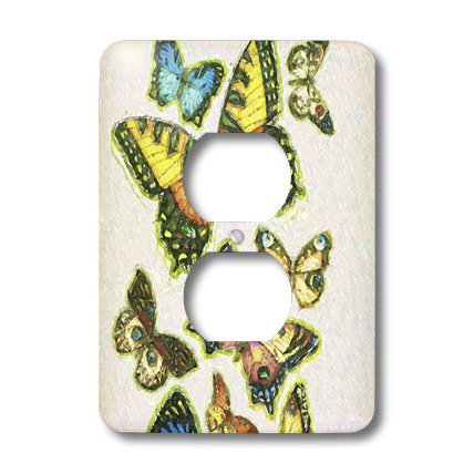 3D Rose Two Plug Outlet Cover with Beautiful Butterfly Design - Childproof Electrical Safety Cover for Home, Nursery & Office Use