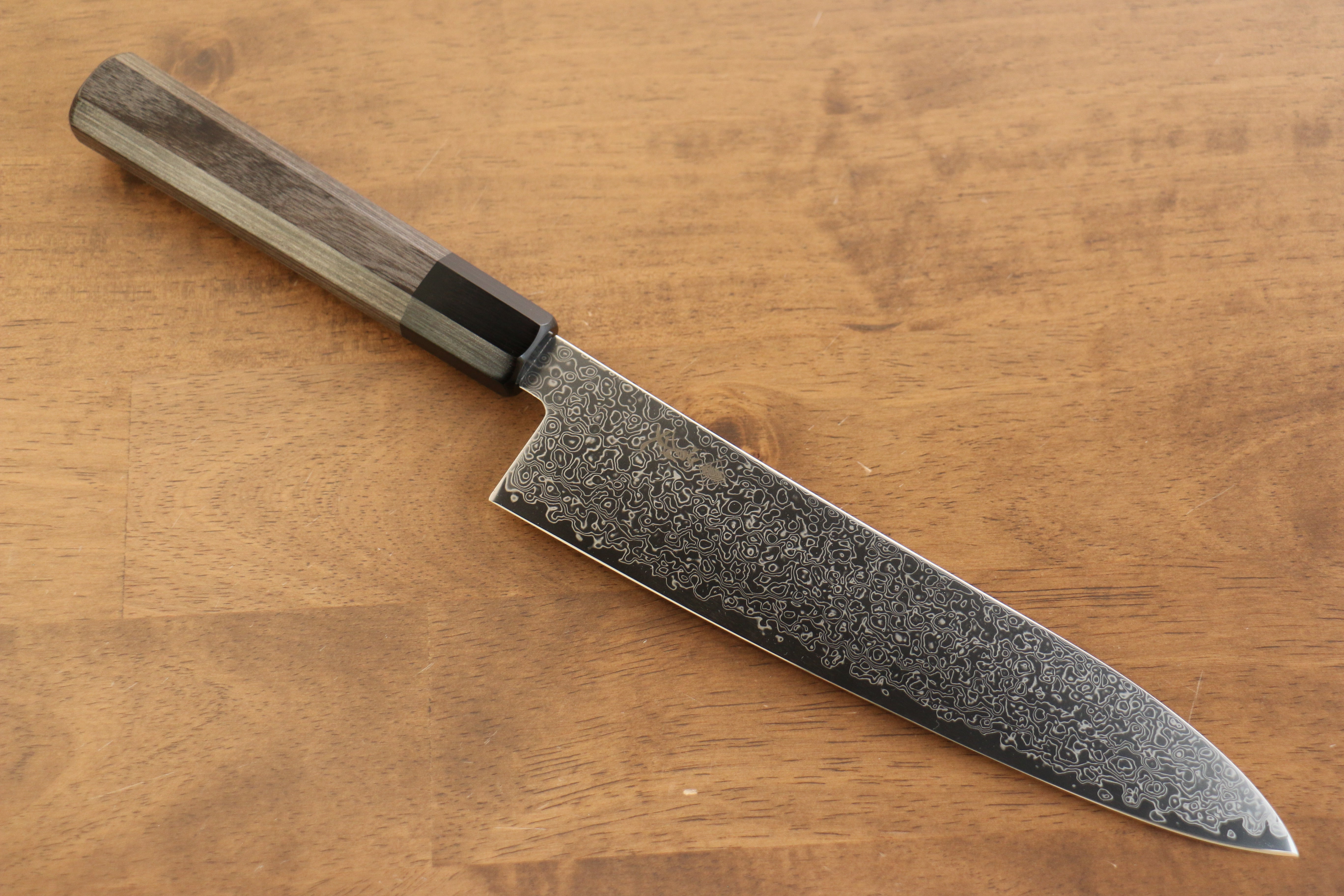 Premium Kanjyo VG10 Damascus Gyuto Chef Knife 210mm - Japanese High Carbon Stainless Steel Blade with Gray Pakkawood Handle - Perfect for Sushi, Meat Slicing & Professional Kitchen Use