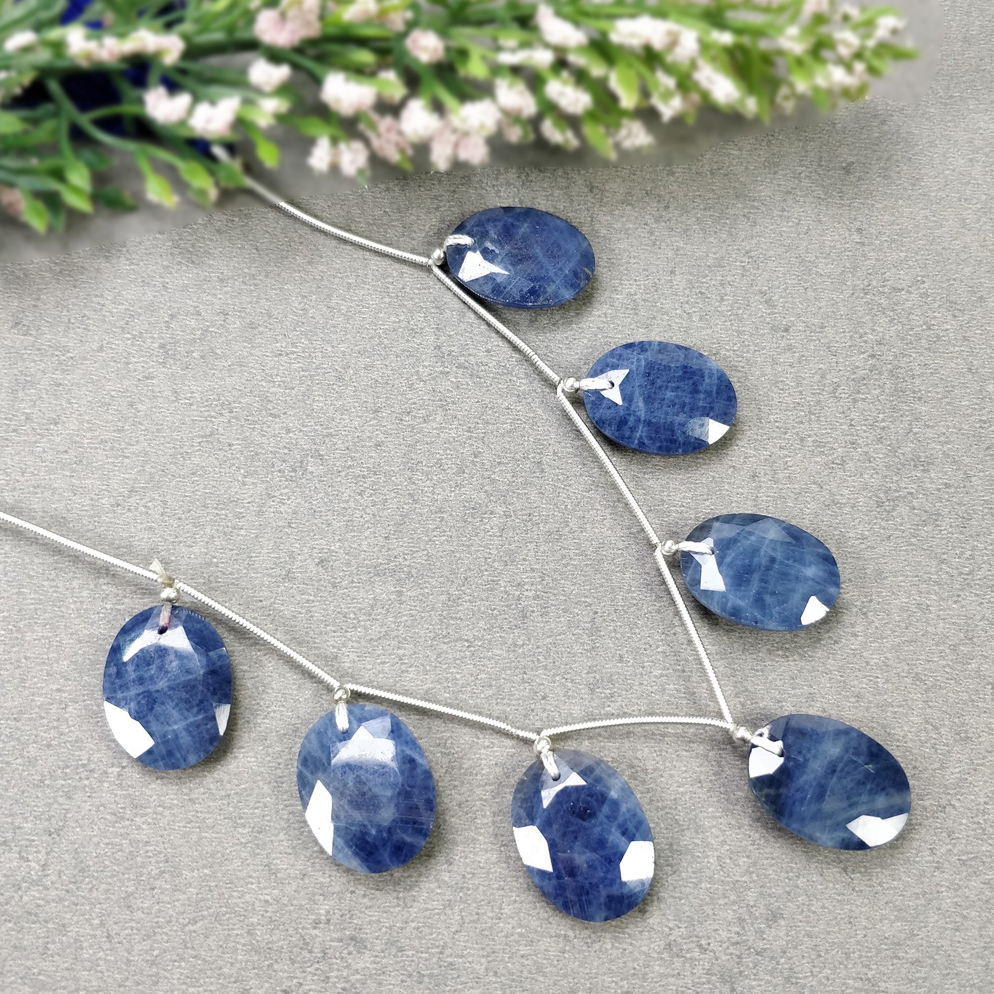 Natural Blue Sapphire Gemstone Loose Beads - 121.00cts Untreated Oval Faceted Beads 20x15mm for Jewelry Making (Video Included) | Perfect for Necklaces, Bracelets & DIY Craft Projects
