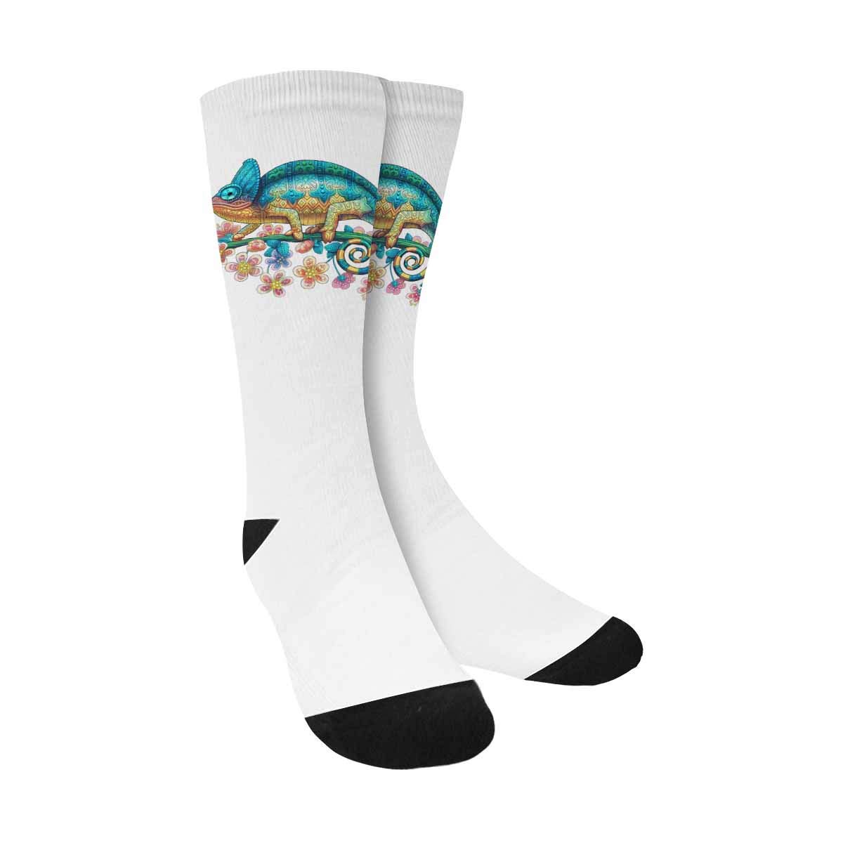 Cool Wolf & Zentangle Animal Crew Socks for Men & Women - Breathable Athletic Socks with Sublimated Prints - Perfect for Running, Gym Workouts & Casual Wear
