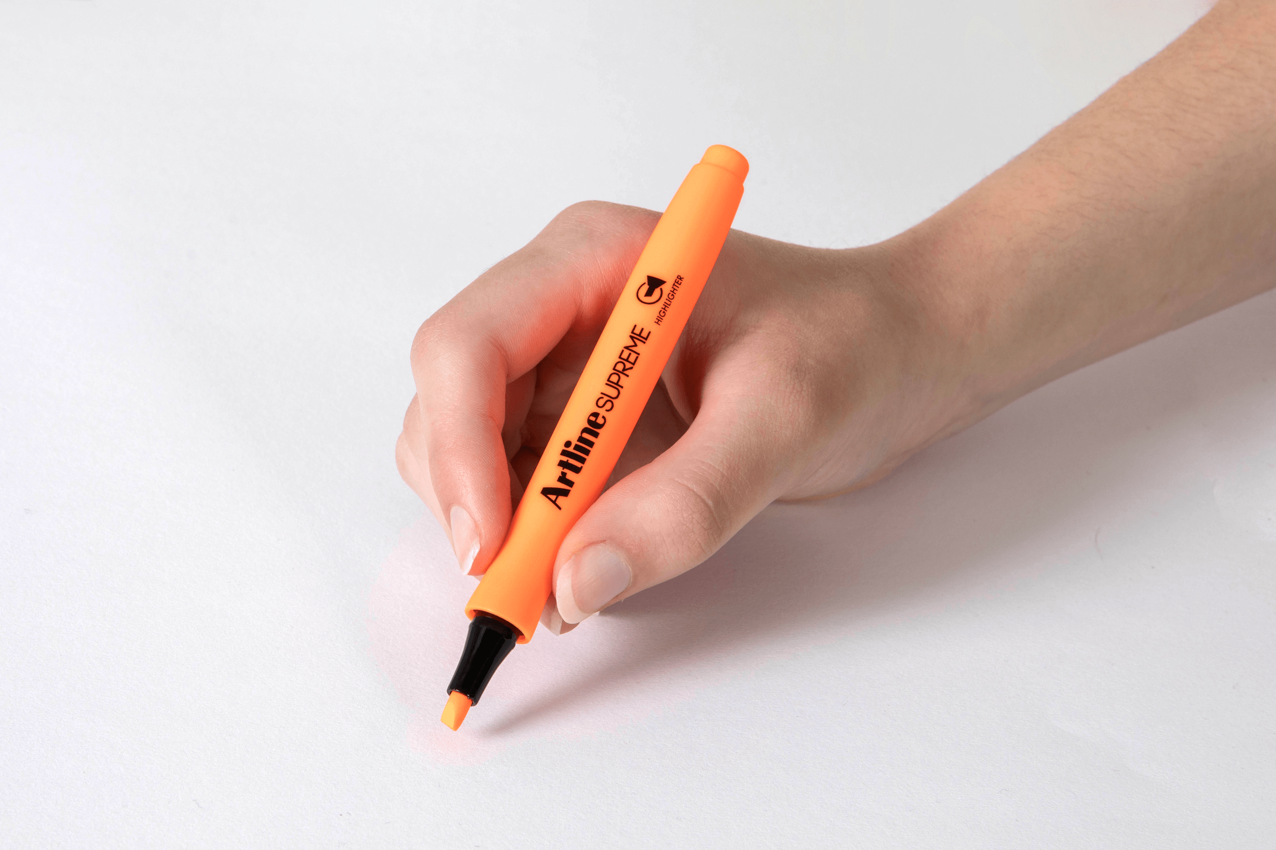 Artline Supreme Highlighter Marker Pens - Pack of 12, Vibrant Orange Ink for School, Office & Study Notes - Perfect for Highlighting Textbooks, Documents & Organizing Notes