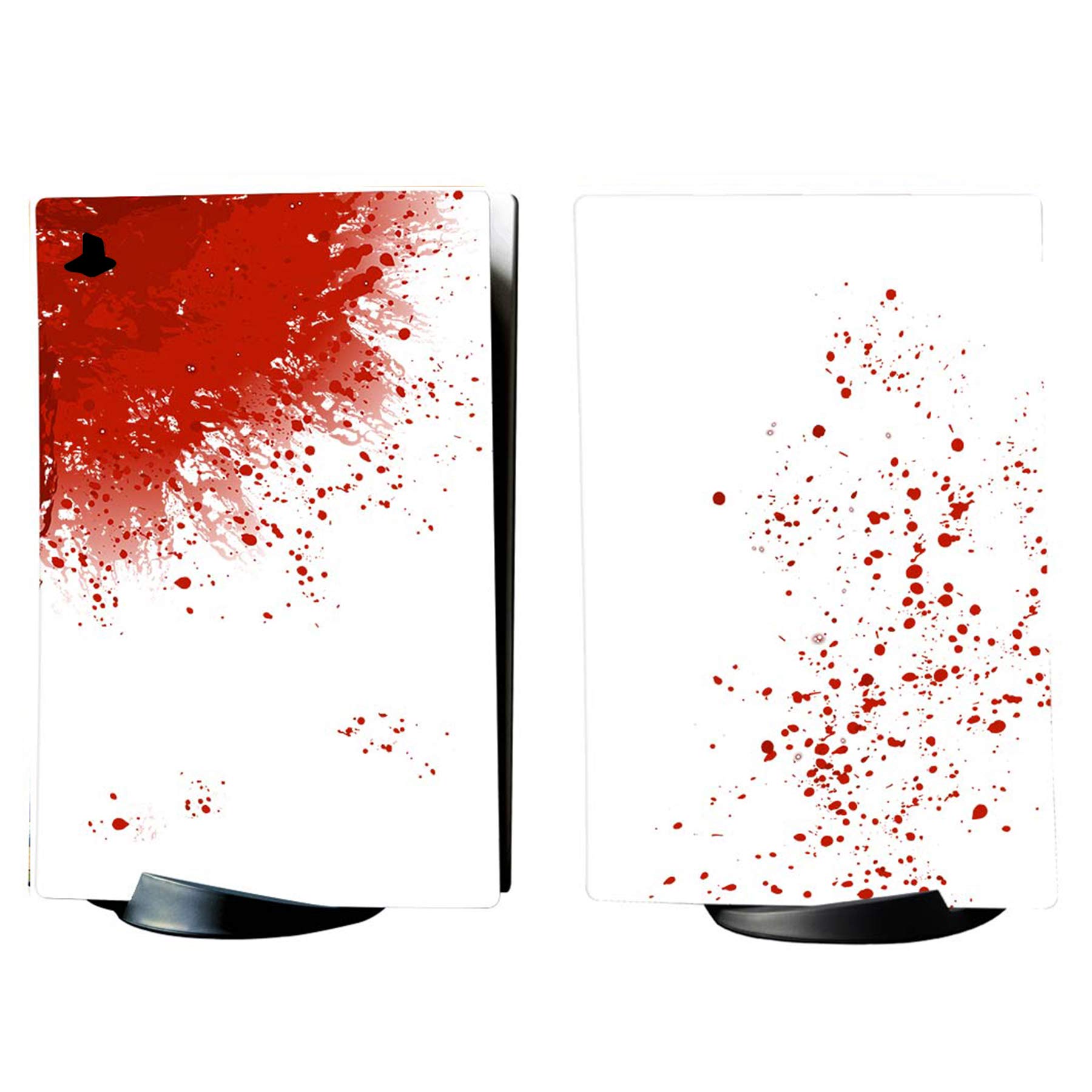 PlayVital Blood Splash Full Set Vinyl Skin Decal for PS5 Console Digital Edition - Protective Sticker Cover for PS5 Controller, Charging Station, Headset & Media Remote - Perfect for Gaming Setup & Customization