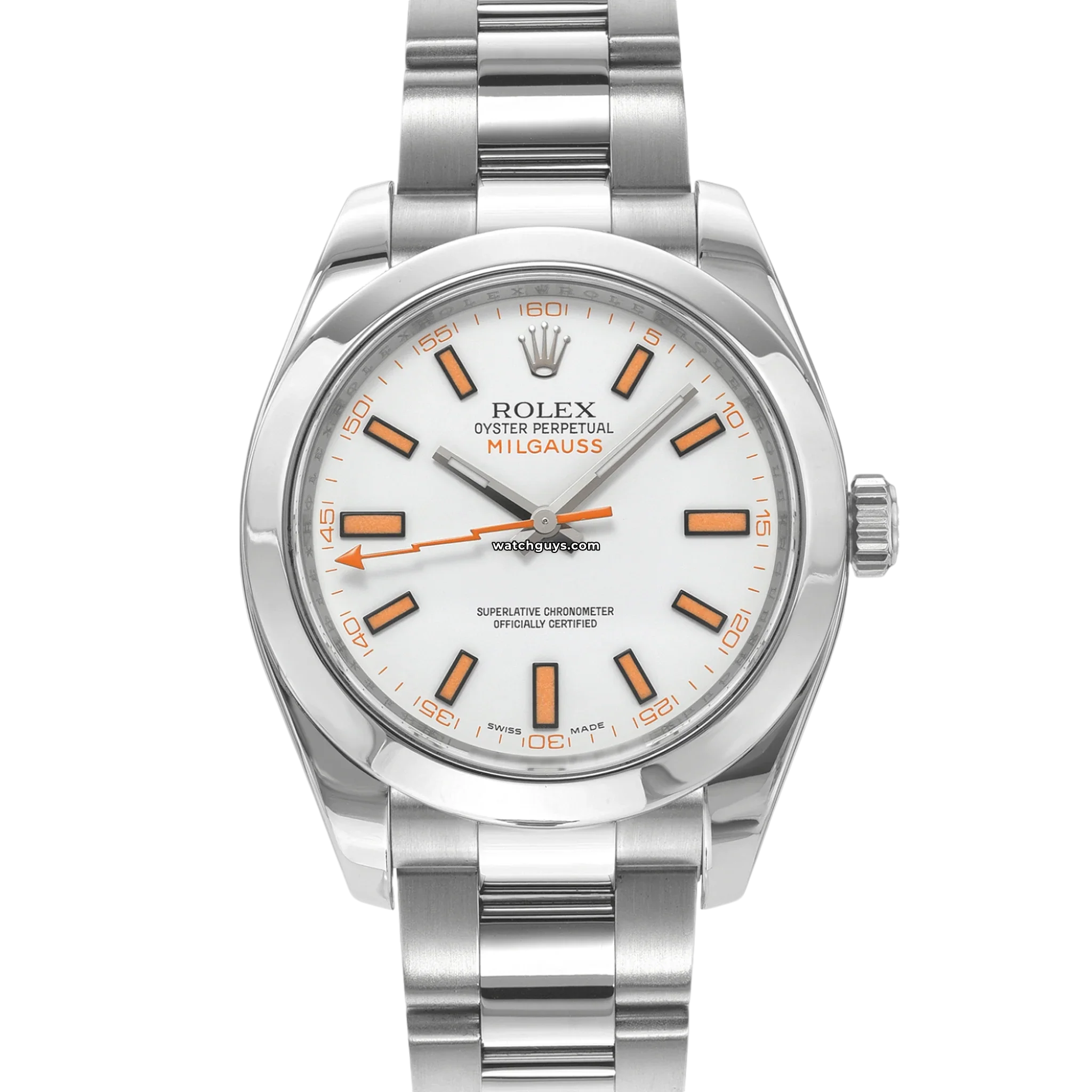 Rolex Milgauss 116400 White Dial Stainless Steel Men's Watch - Luxury Timepiece for Business, Formal & Everyday Wear