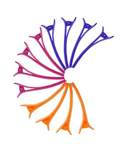 12Pcs Non-Slip Hair Sectioning Clips for Women & Girls - Colorful Hairdressing Clips for Salon, Styling, Cutting & Braiding - Perfect for Home & Professional Use