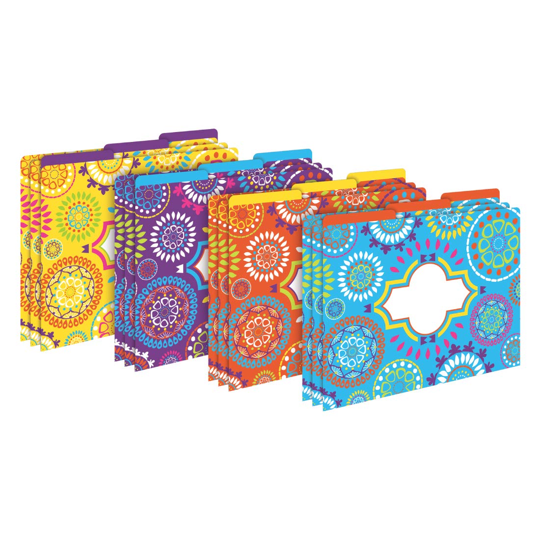 Barker Creek Moroccan Design File Folders - Letter Size (Set of 12) - Premium Office Organization for Home, School & Business Filing Needs