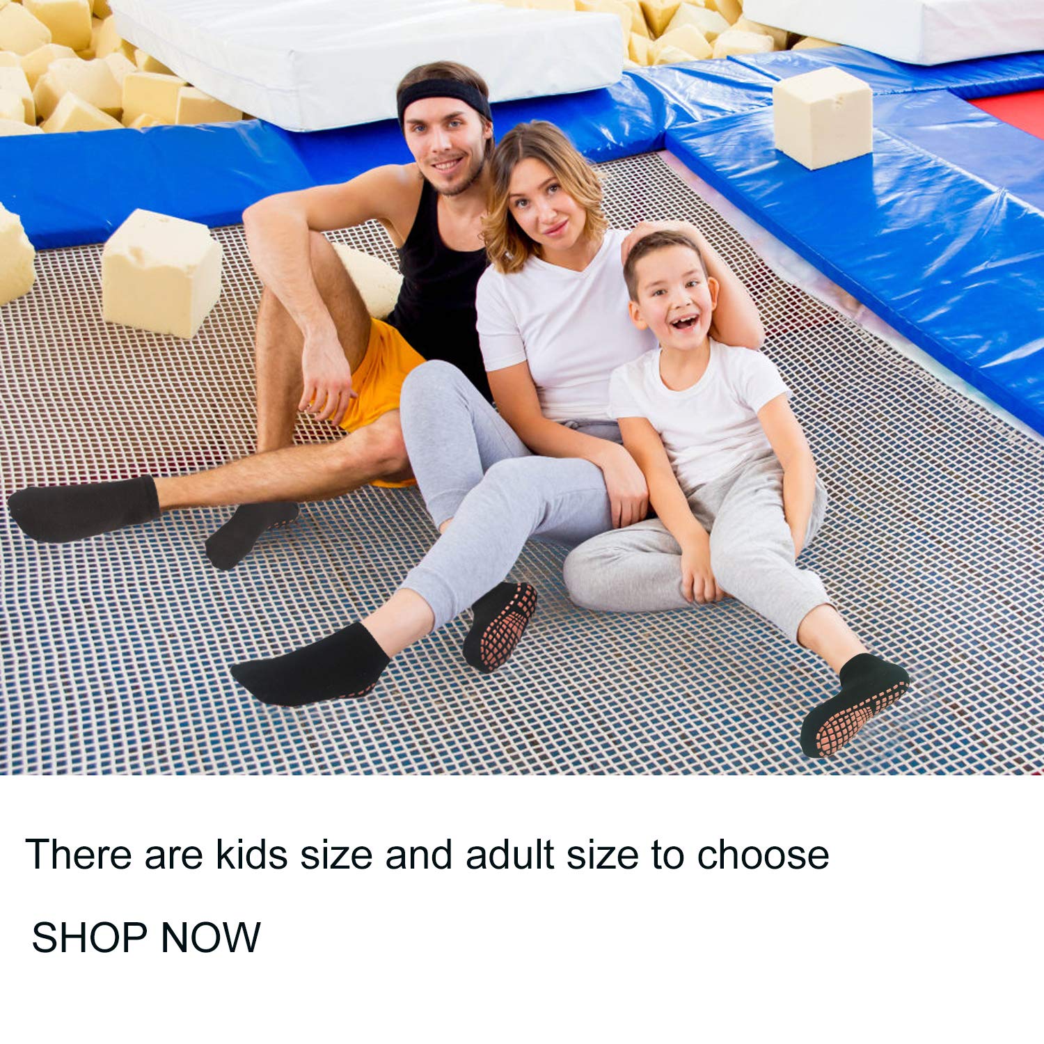 ELUTONG Non-Slip Grip Socks for Kids & Teens - Anti-Skid Children's Socks for Trampoline, Playground, and Indoor Activities - Perfect for Jumping, Sliding, and Safe Play