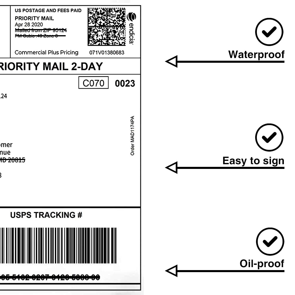 500PCS 4x6 Fanfold Thermal Direct Shipping Labels - Compatible with Thermal Label Printers - Self-Adhesive Sticker Paper for Ecommerce, Logistics & Package Shipping (500 Labels per Stack)