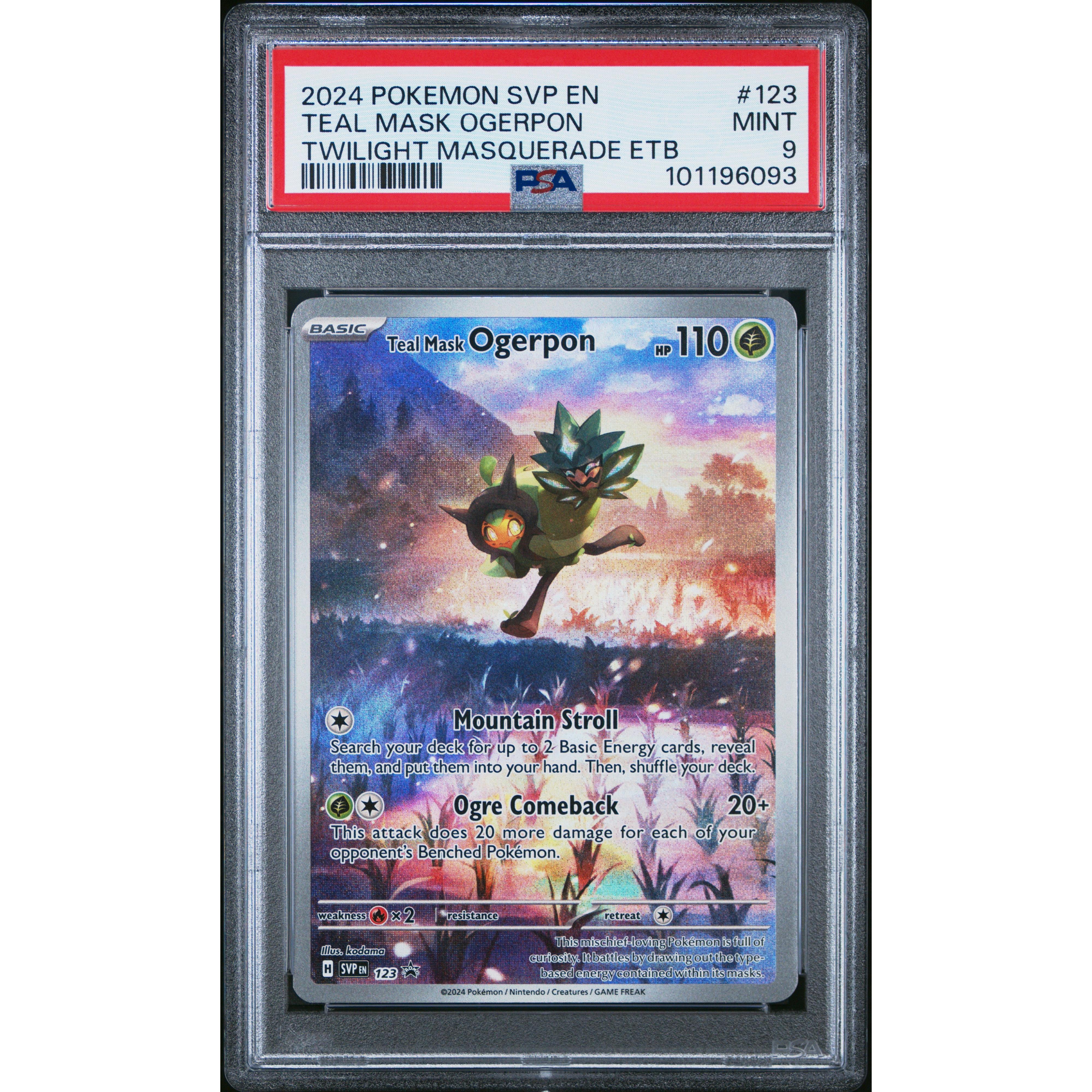 2024 Pokemon Scarlet & Violet Teal Mask Ogerpon SVP123 PSA 9 Graded Card - Rare Promo Trading Card for Collectors & Battles (Perfect for TCG Tournaments & Pokemon Card Collections)