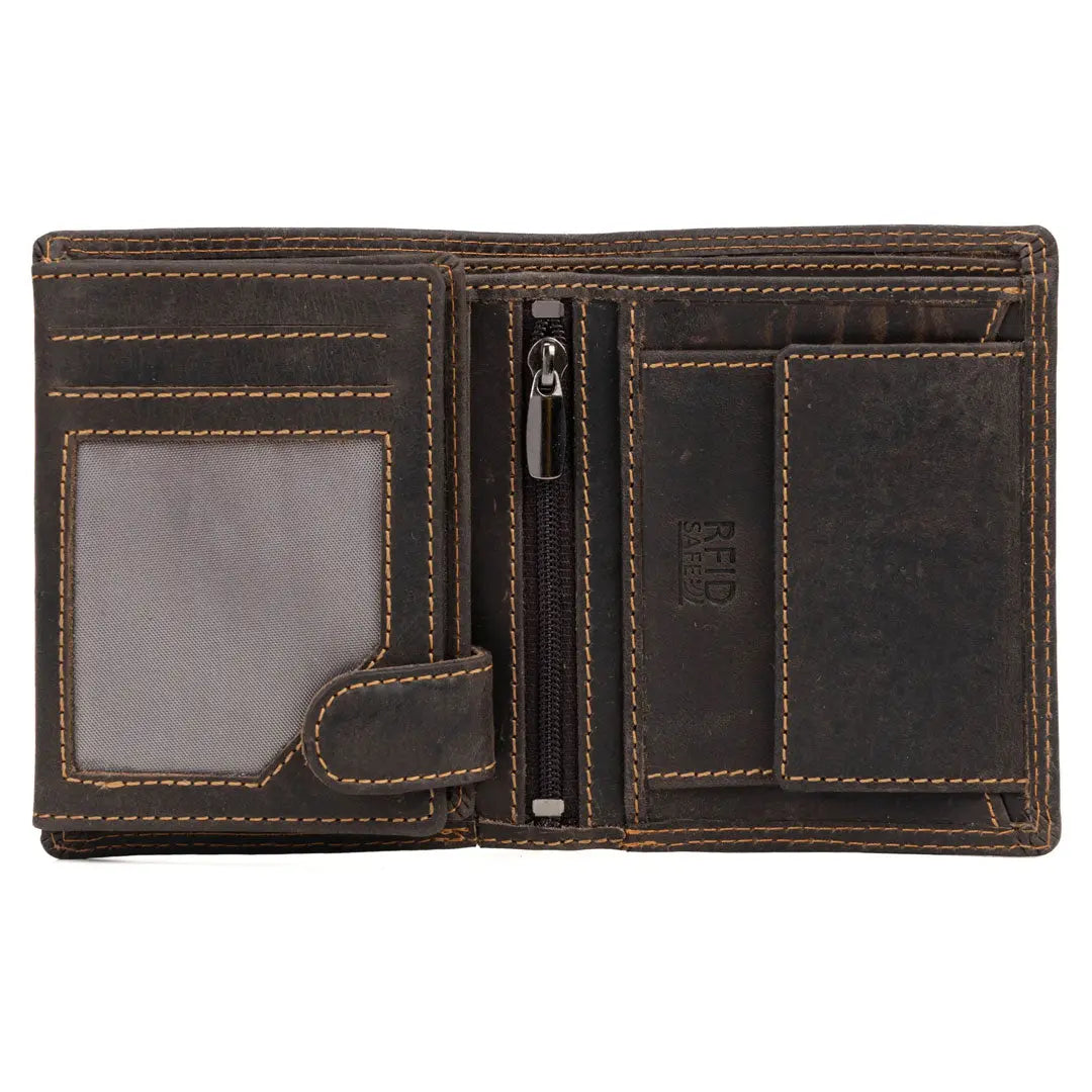 Premium Greenwood Leather Tyler Wallet for Men - Slim RFID Blocking Bifold Wallet - Perfect for Everyday Use, Travel & Business
