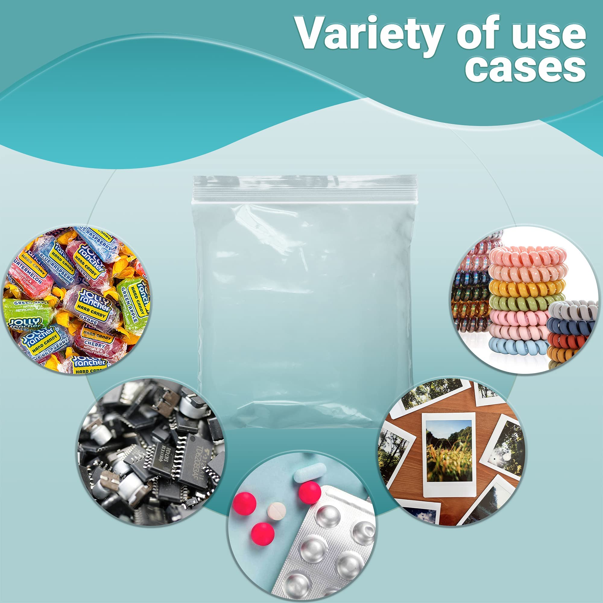 APQ 5x5 Inches Clear Reclosable Zipper Bags - 100 Pack of 2 Mil Waterproof Plastic Storage Bags with Secure Zipper Closure for Jewelry, Crafts, Beads & Industrial Use | Perfect for Organizing Small Items & DIY Projects