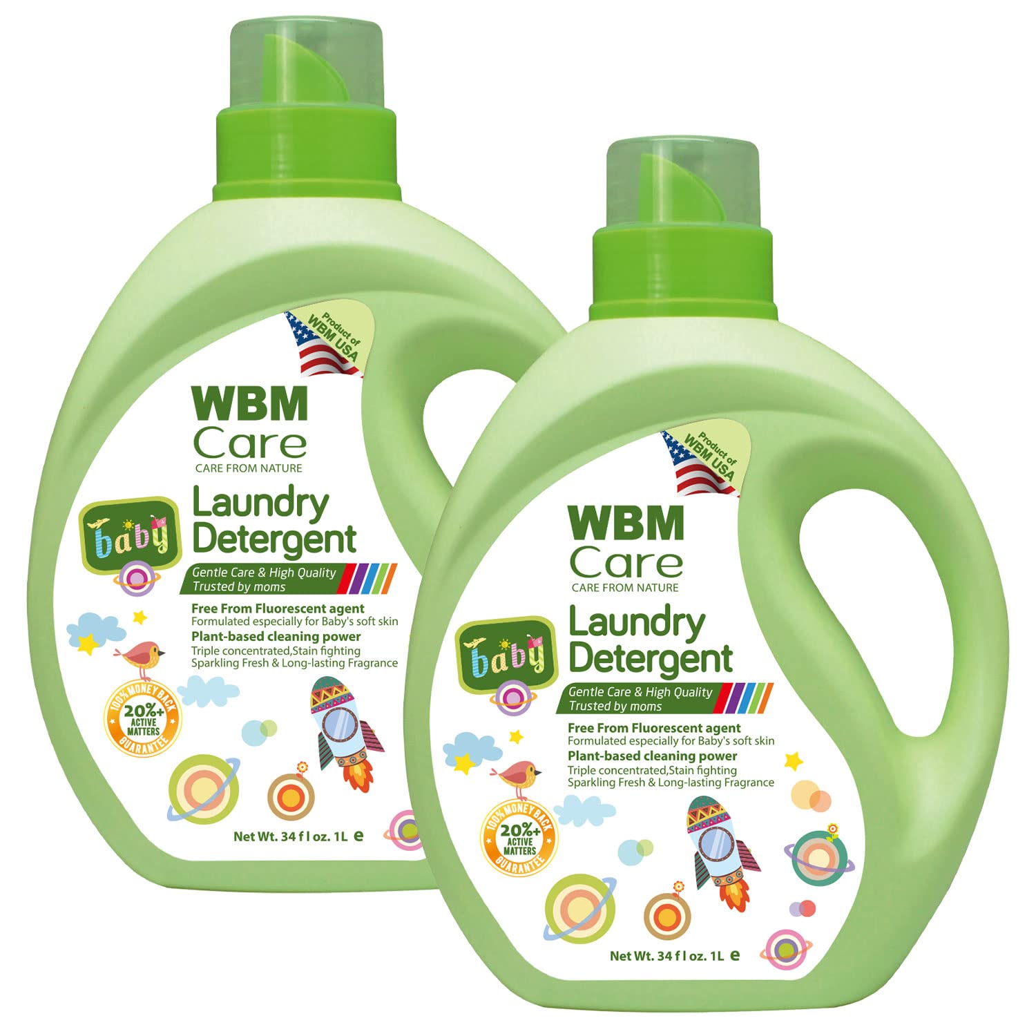Gentle Baby Laundry Detergent 68oz - 100 Loads for Delicate Skin | Safe for Newborn Clothes & Sensitive Skin