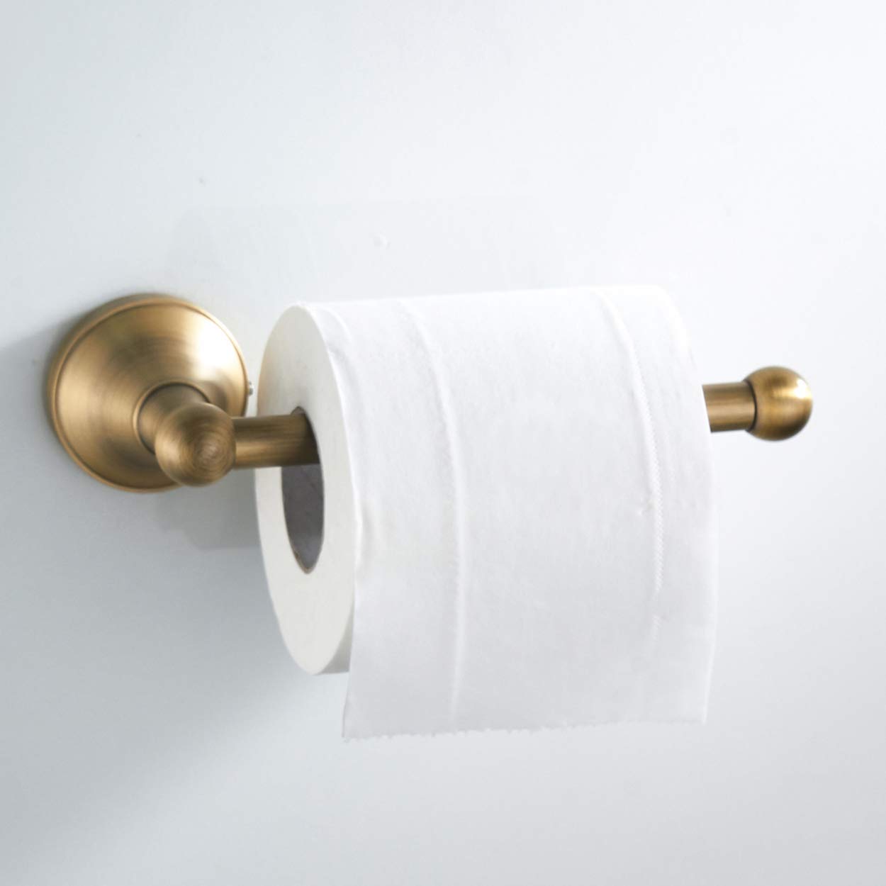 Flybath 3-Piece Bathroom Set - Toilet Paper Holder, Towel Ring & Hook in Antique Brass for Wall Mounting