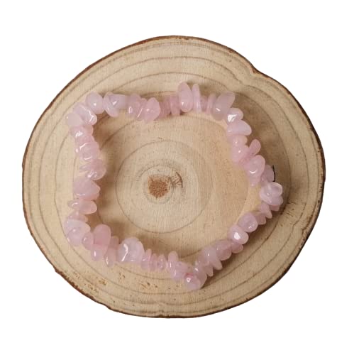 Rose Quartz Crystal Chip Bracelet for Women - Natural Healing Stone Friendship Bracelet for Love & Positive Energy - Perfect for Meditation, Gifts & Spiritual Jewelry