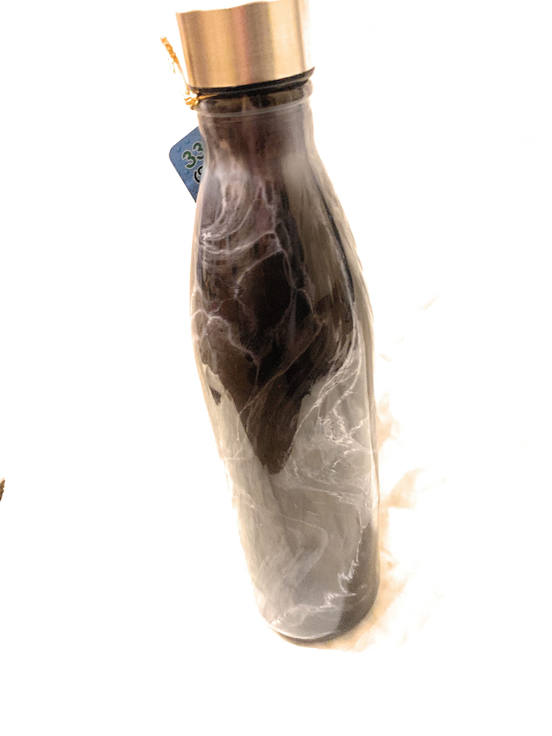 Premium Marble Glass Water Bottle - BPA-Free, Leak-Proof, 20oz Insulated Stainless Steel with Silicone Sleeve - Perfect for Gym, Office, Travel & Outdoor Activities