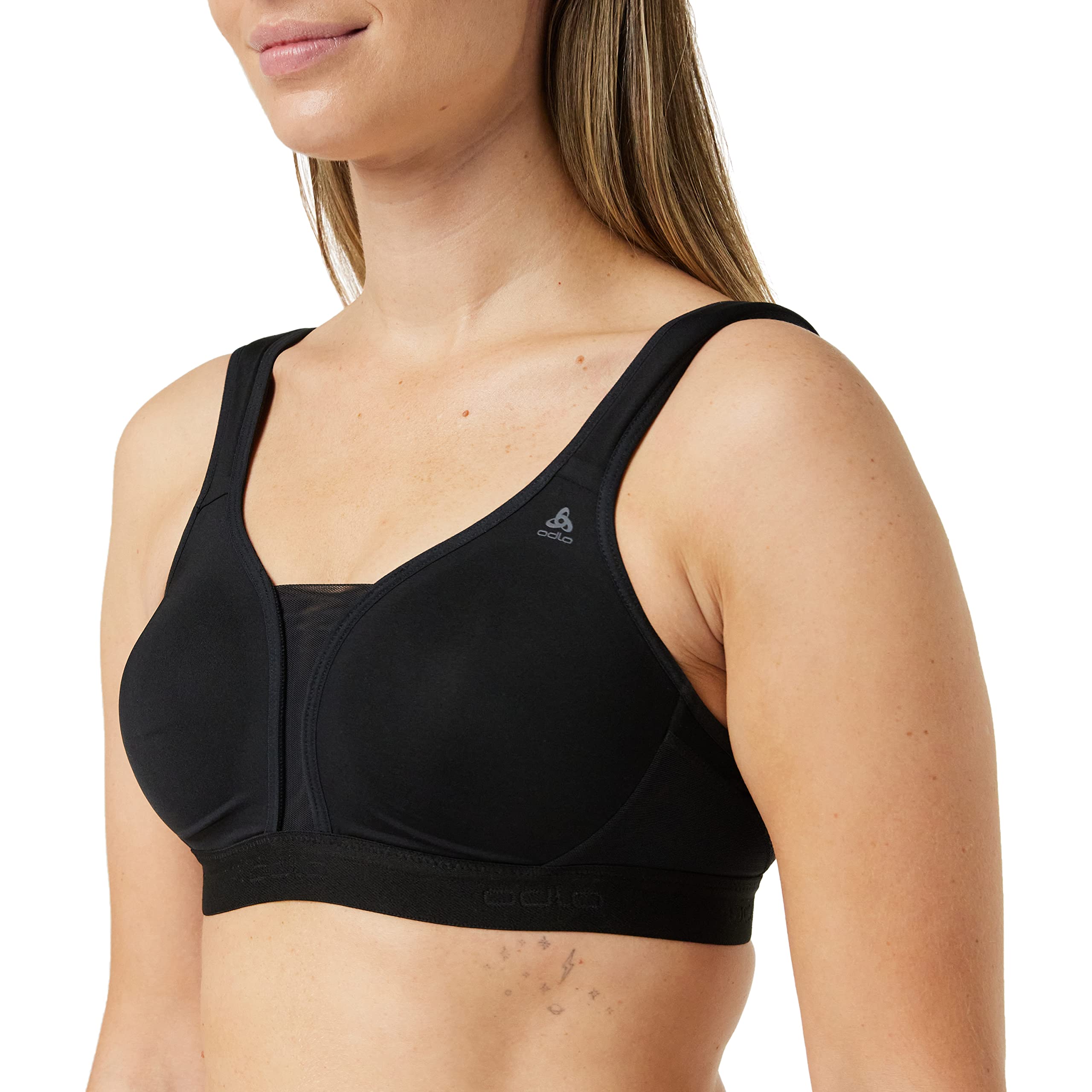 ODLO Women's Sports Padded High Impact Bra - Black | Supportive Workout Top for Running, Yoga & Gym