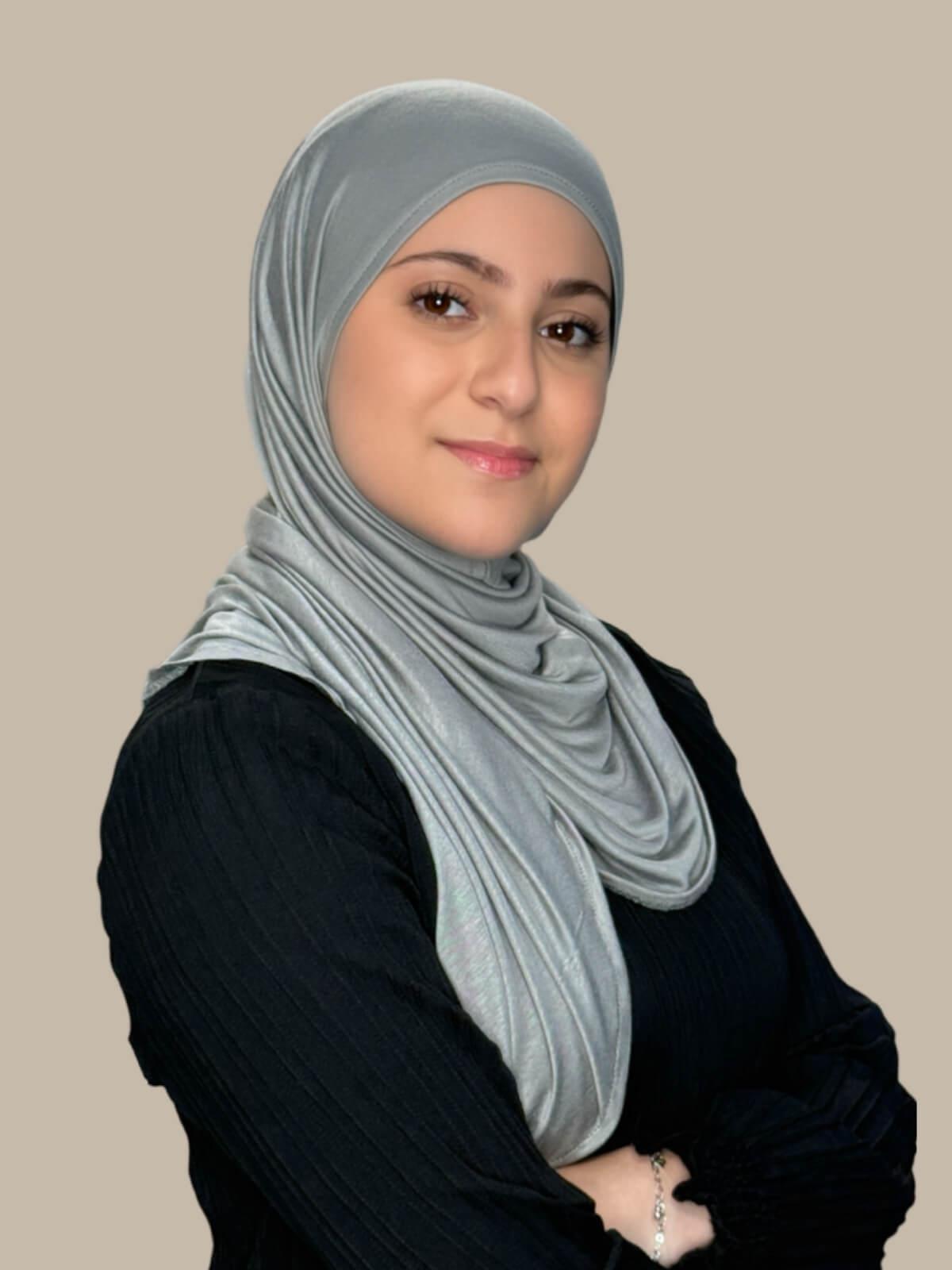Stylish Pre-Sewn Jersey Hijab for Women - Chic Grey Modest Scarf | Perfect for Daily Wear, Work & Special Occasions