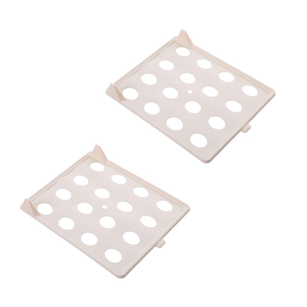 Hemoton 2-Pack Stackable File Organizer Trays - Foldable Drawer Organizer for T-Shirts, Documents & Receipts | White Clamshell Design for Office, Home & Closet Storage