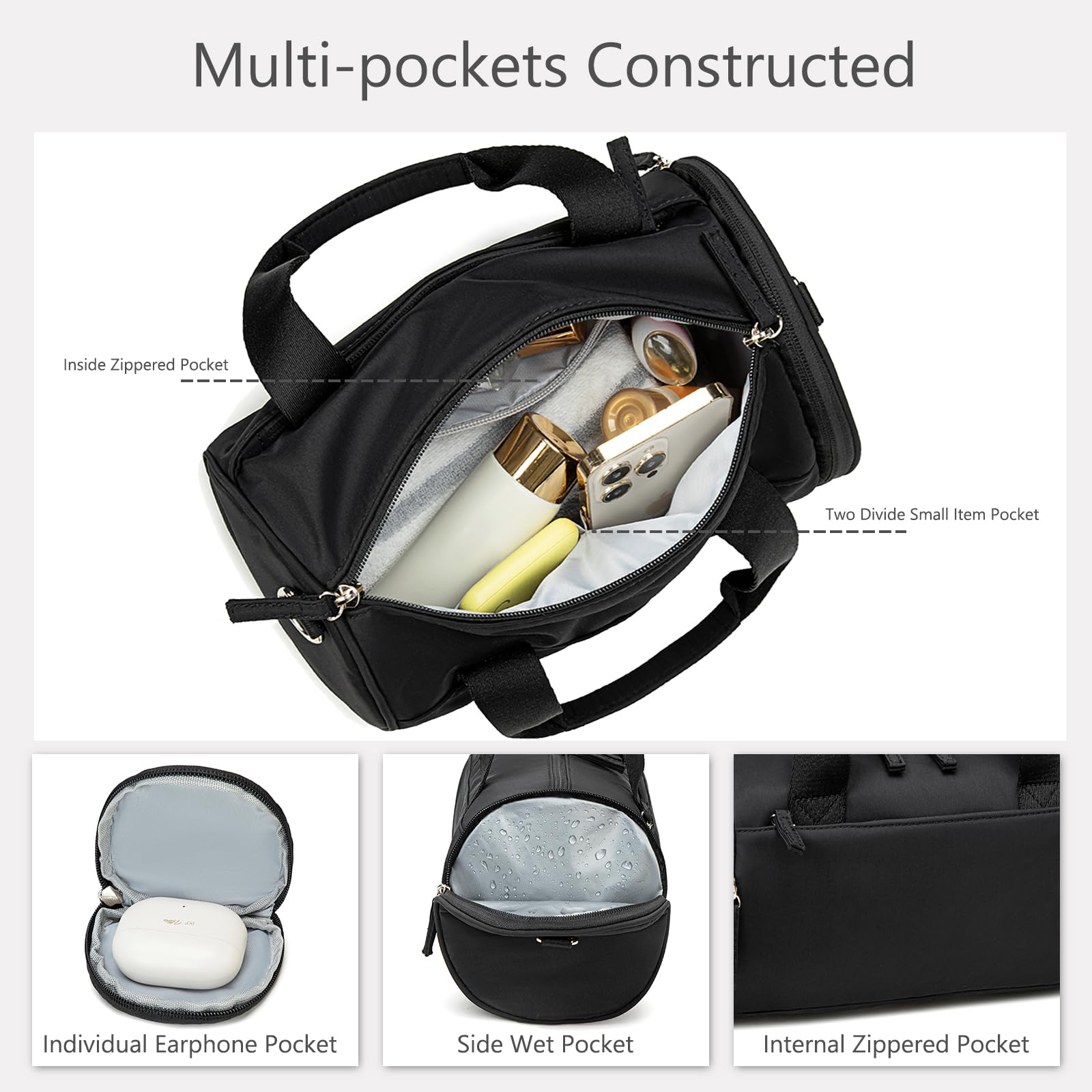 BTOOP 10 Inch Mini Gym Bag for Women & Girls - Cute Small Duffle Bag for Workout, Sports, Dance, Fitness & Yoga - Lightweight & Durable (Black) | Perfect for Gym, Travel & Everyday Use