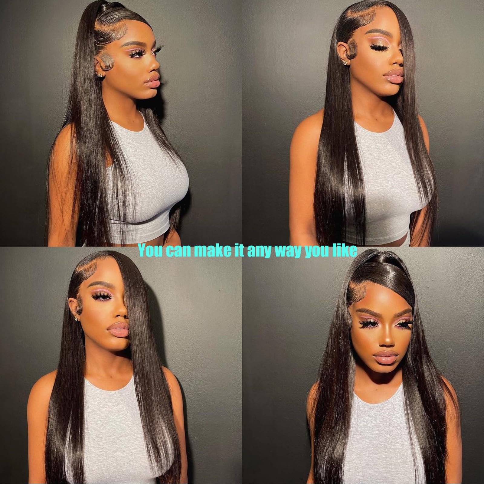 MYSTERY 13x4 Straight Lace Front Wigs Human Hair - 150% Density HD Lace Frontal Wig for Women - Natural Black with Baby Hair (30 Inch) - Perfect for Daily Wear, Cosplay & Special Occasions