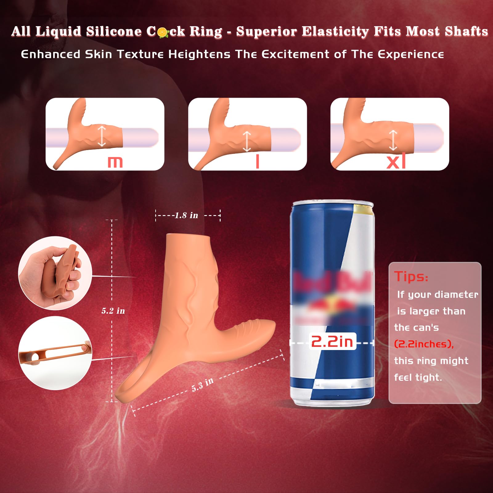 **Vibrating Penis Sleeve Cock Ring with Clitoral Stimulator - G Spot & Couples Pleasure, Male Girth Enhancer & Extender - Adult Sex Toys for Men & Women - Perfect for Intimate Moments & Spicing Up Relationships**