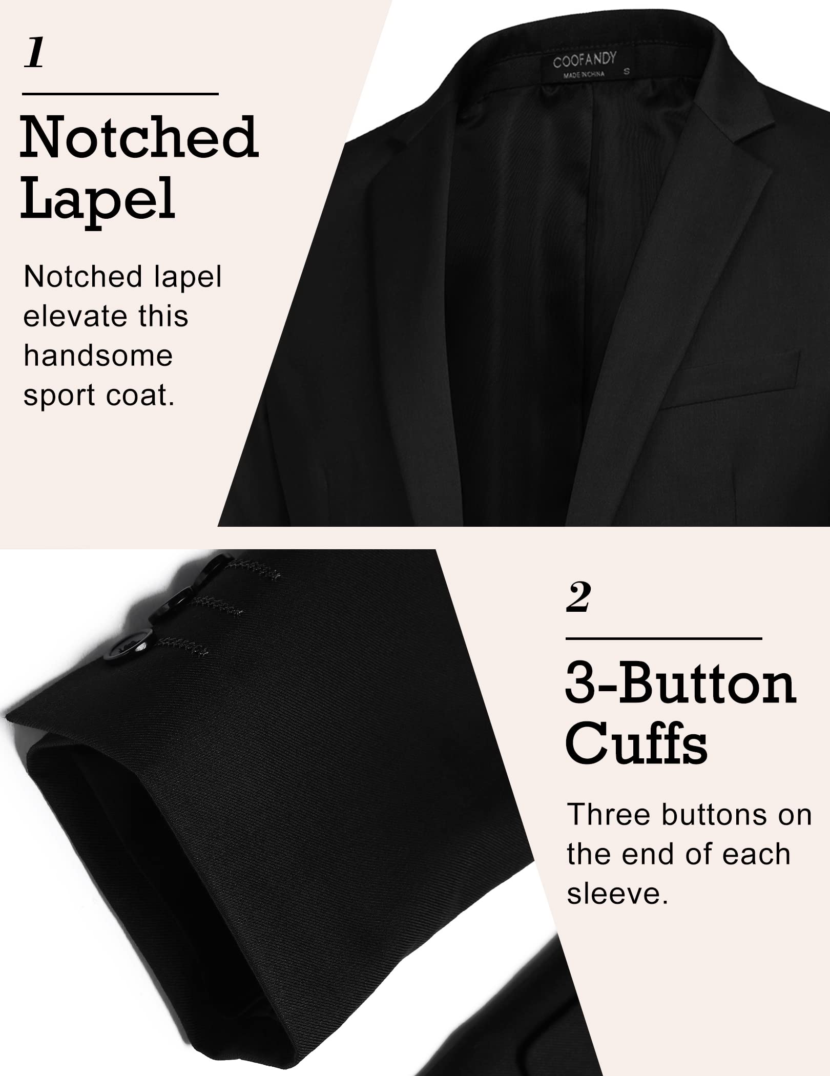 COOFANDY Men's Slim Fit Sport Coat - Casual Blazer with One Button, Business Dress Jacket for Office, Wedding & Formal Events | Lightweight Suit for Work, Parties & Special Occasions