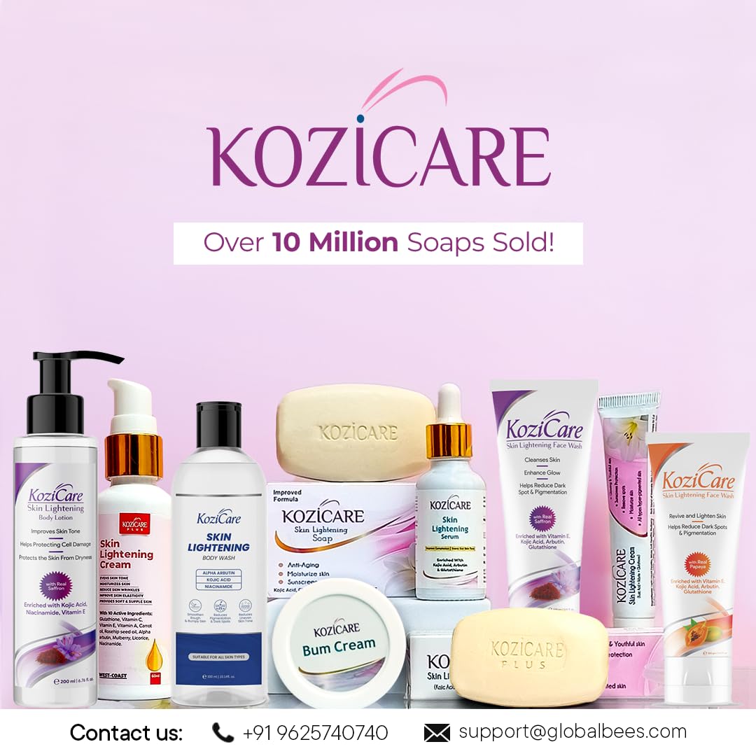 Kozicare Kojic Acid Soap & Glutathione Soap Combo - Brightening Papaya Soap for Tan Removal & Skin Exfoliation | 9-Pack Bath Soap Set for Glowing Skin | Perfect for Daily Cleansing, Dark Spot Reduction & Body Care Routine