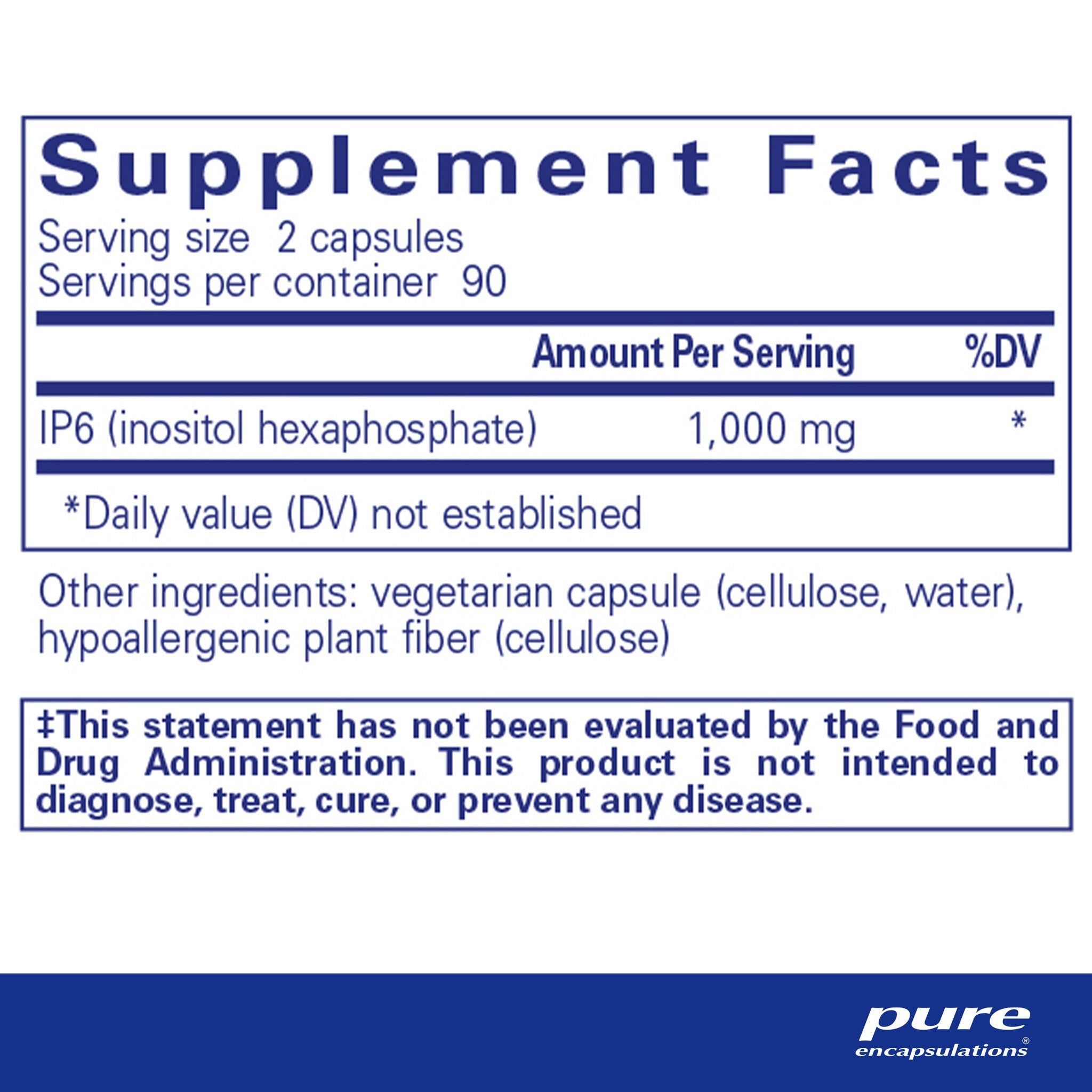 Pure Encapsulations IP6 (Inositol Hexaphosphate) 180 Capsules - Premium Cellular Support Supplement for Immune & Bone Health - Ideal for Daily Wellness Routine & Antioxidant Protection