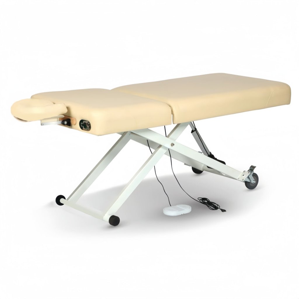 Greenlife Professional Electric Lift Massage Table with Adjustable Backrest - Portable Spa Table for Chiropractors, Physical Therapy & Home Use