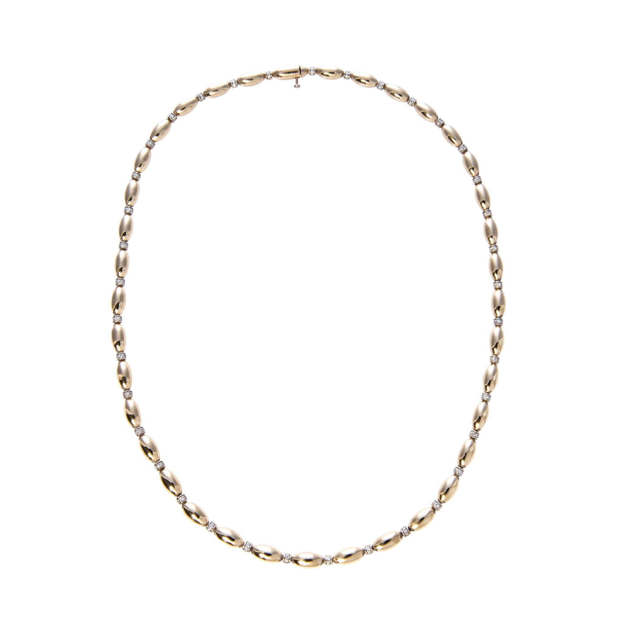 Mary Diamond Polished Oval Necklace - Elegant 18K Gold Pendant for Women | Perfect for Weddings, Anniversaries & Special Occasions