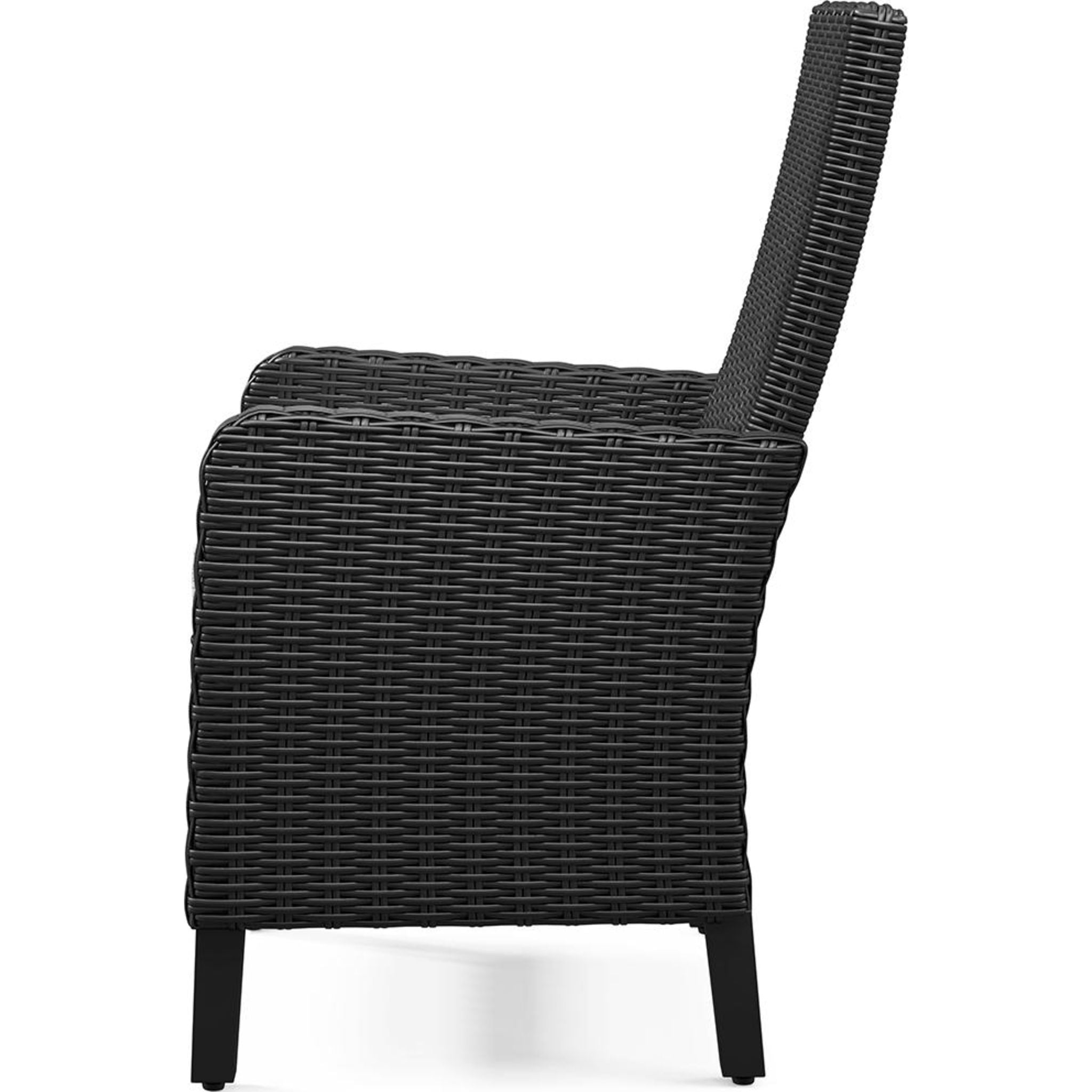 Beachcroft Outdoor Arm Chair with Cushion (Set of 2) - Waterproof Patio Furniture, Black/Light Gray - Perfect for Poolside, Garden, Deck & Backyard Relaxation