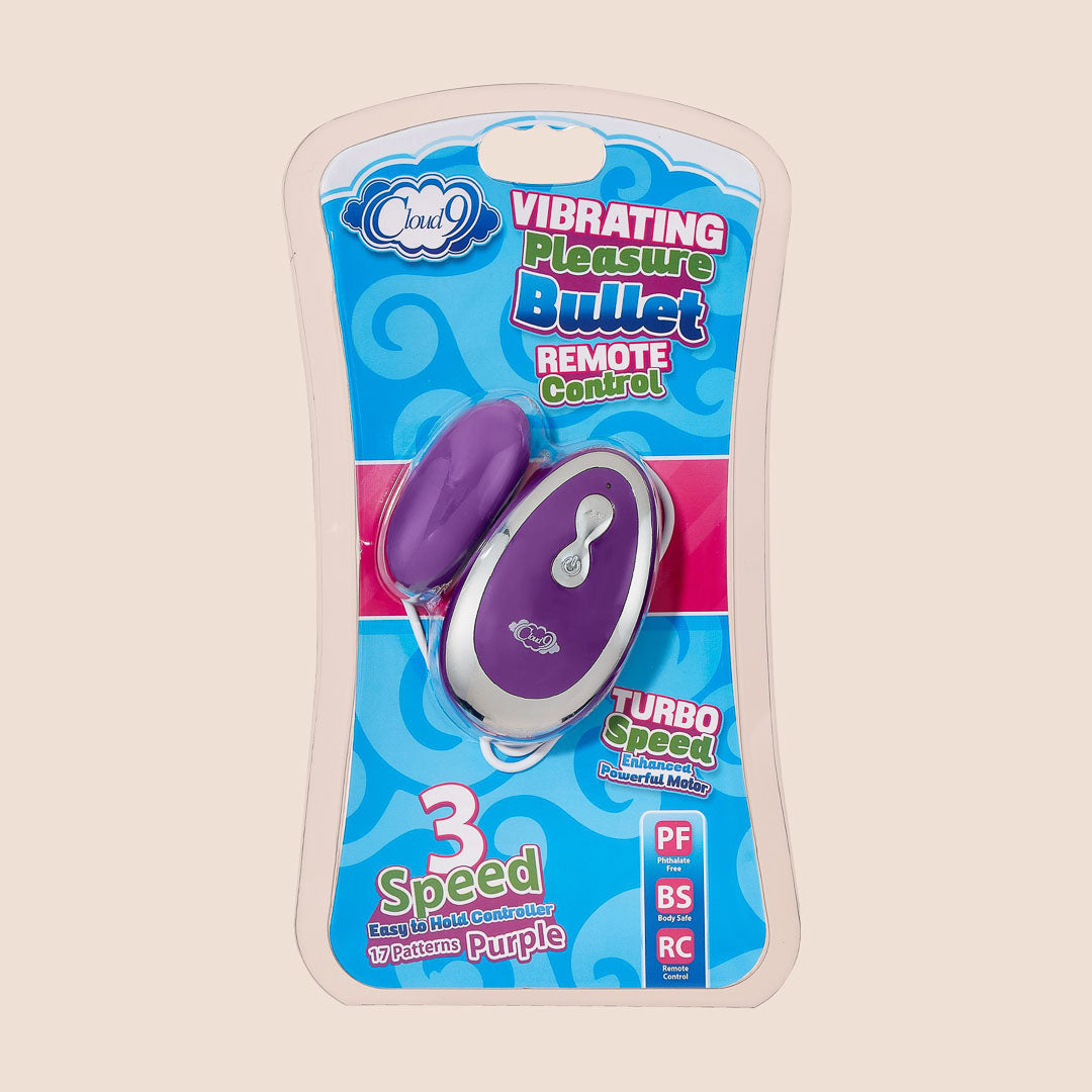Cloud 9 Vibrating Pleasure Bullet - Wireless Remote Control Rechargeable Mini Massager for Couples & Solo Play - Perfect for Bedroom Fun, Travel & Sensual Relaxation