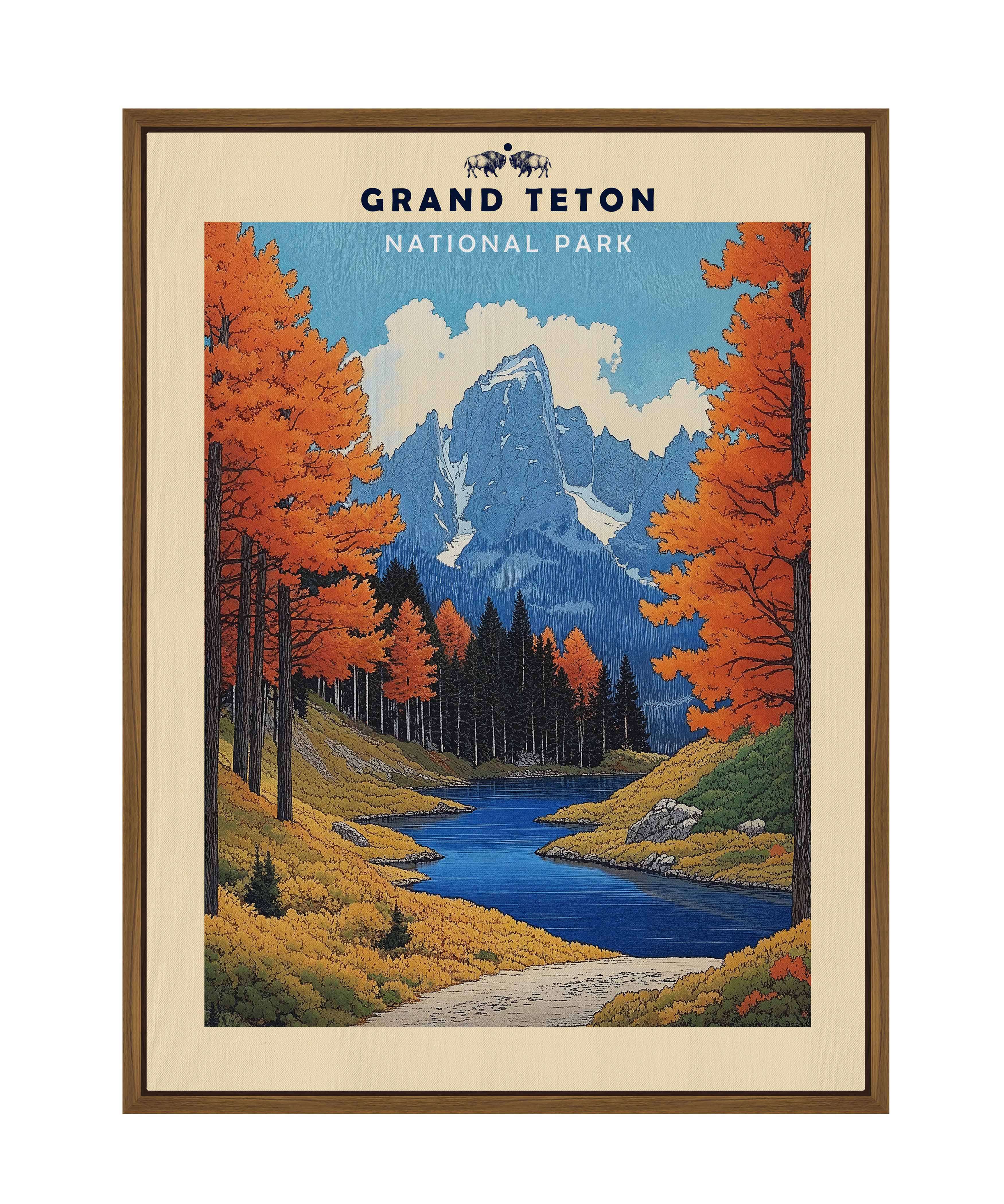Grand Teton National Park Landscape Gallery Wrapped Canvas Wall Art - Perfect for Living Room, Bedroom & Office Decor