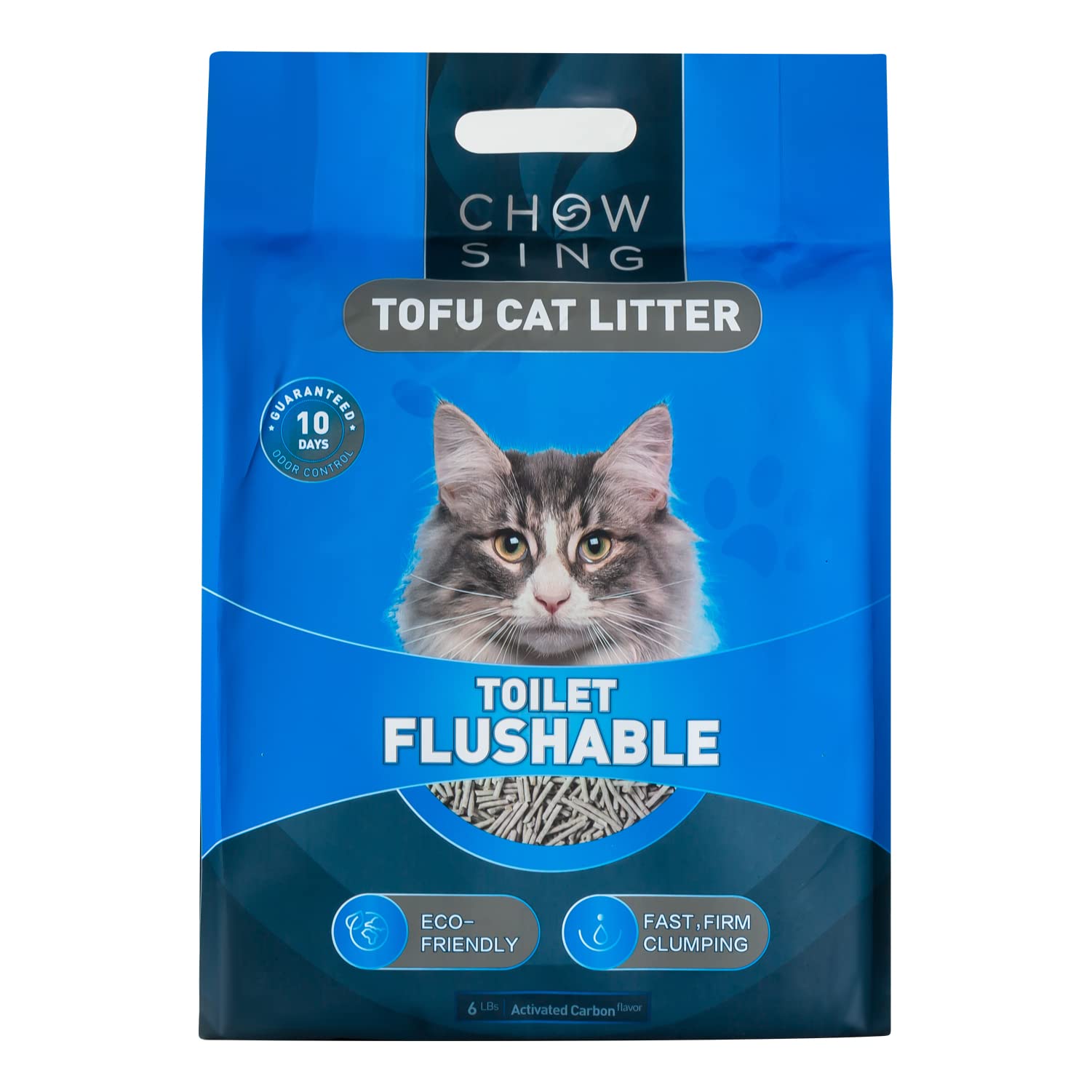 Nourse CHOWSING 6LB Tofu Cat Litter - Dust-Free, Clumping, Odor Control with Activated Carbon | Flushable, Natural & Eco-Friendly Cat Litter for All Breeds | Perfect for Small Spaces & Multi-Cat Homes