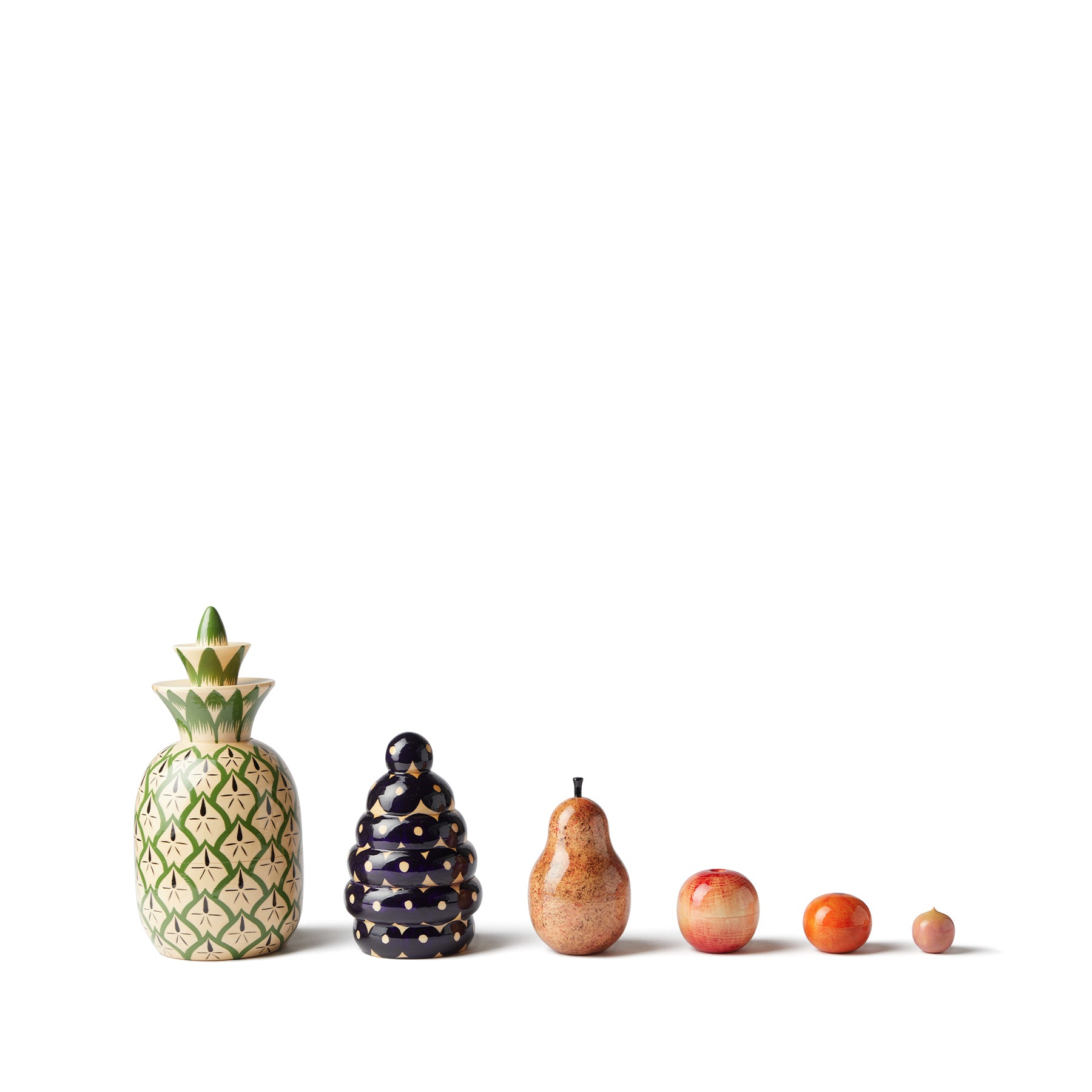 Colorful Wooden Russian Nesting Dolls - Fruit Themed Handmade Matryoshka Dolls Set for Home Decor, Kids Toys & Gift Giving