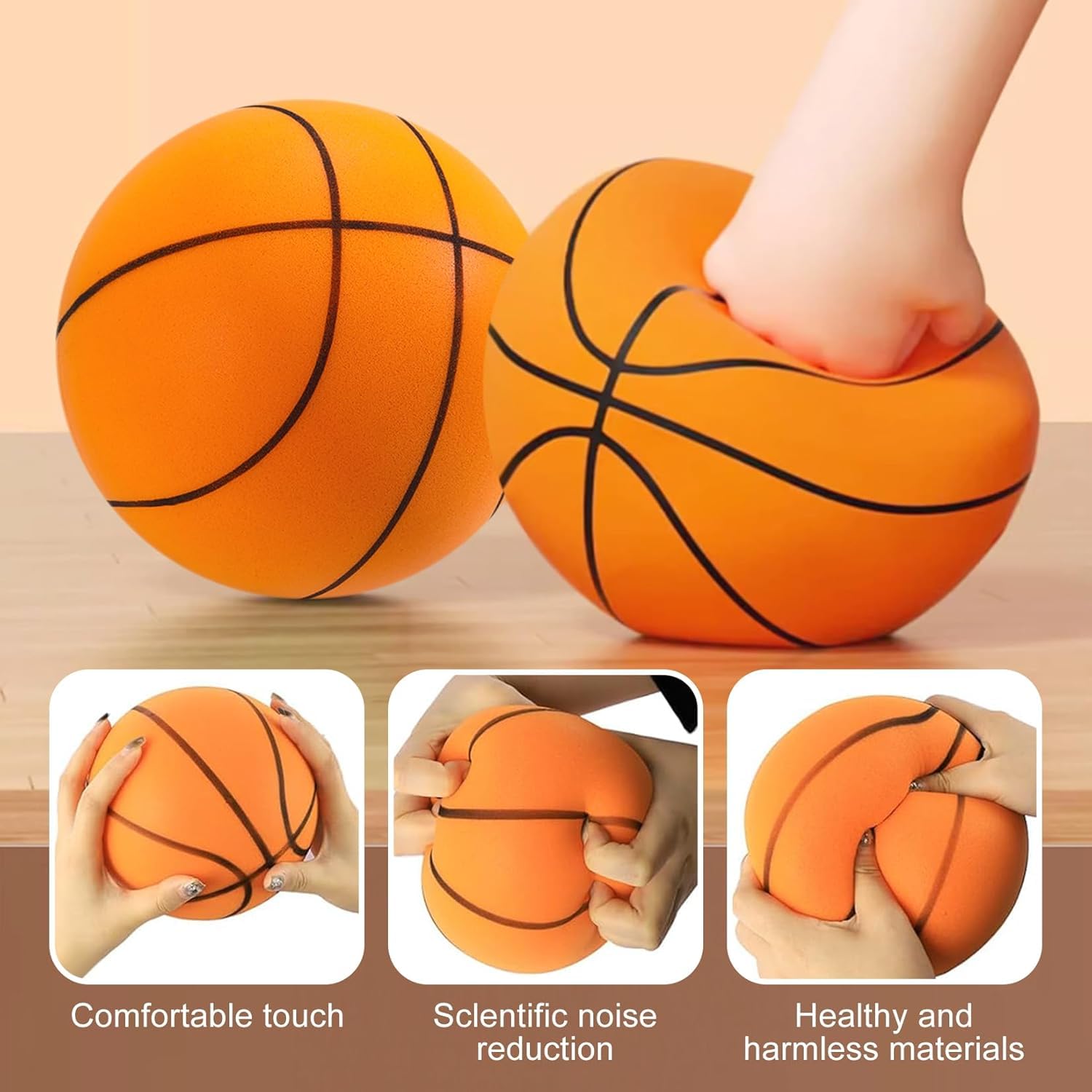 2025 Upgrade Silent Basketball - Noiseless Foam Training Ball for Indoor Dribbling Practice, Perfect for Home, Gym & Apartment Use | Ideal for Kids & Adults Basketball Skill Development