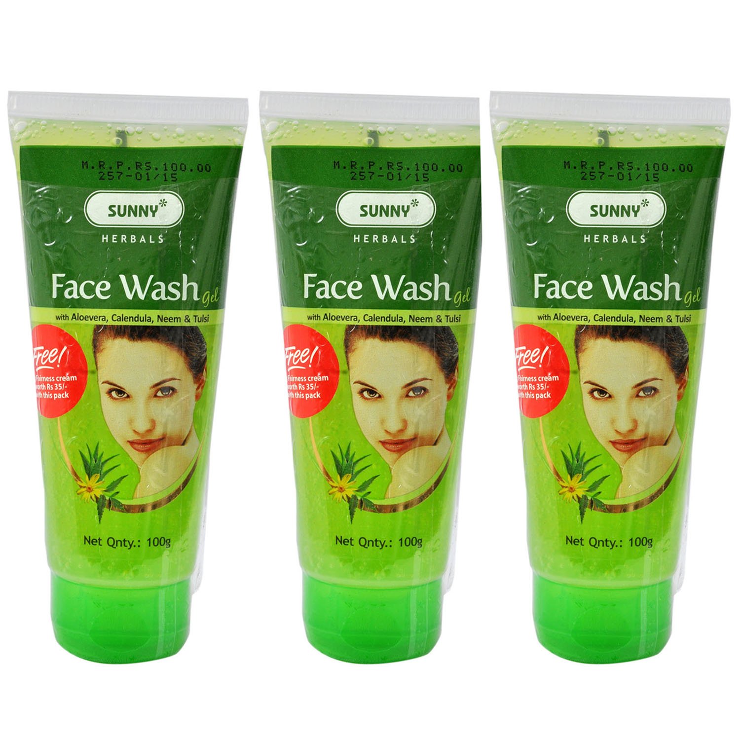 Bakson Sunny Face Wash Gel - 300g (Pack of 3) | Gentle Cleansing for Oily & Acne-Prone Skin | Perfect for Daily Skincare Routine & Travel